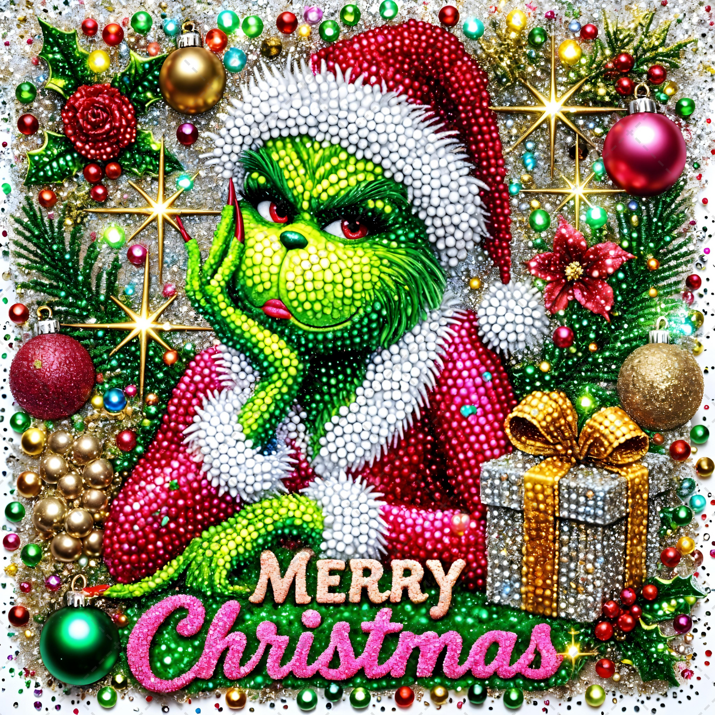 Sparkle Gman Merry Christmas Tumbler Transfer