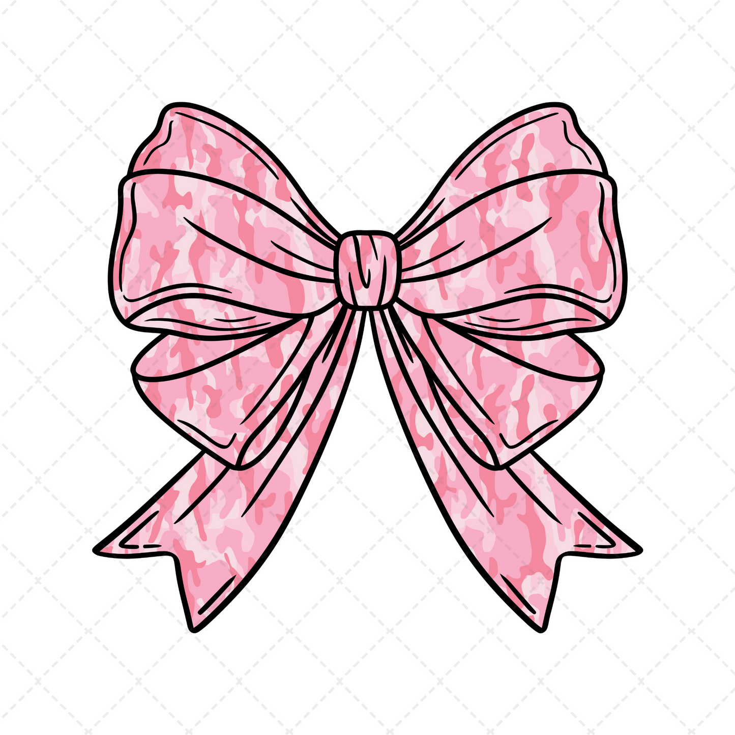 Pink Camo Bow Transfer
