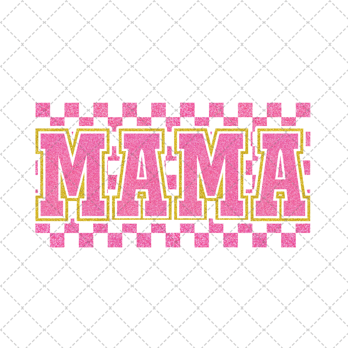 Retro Glitter Pink Mama Transfer