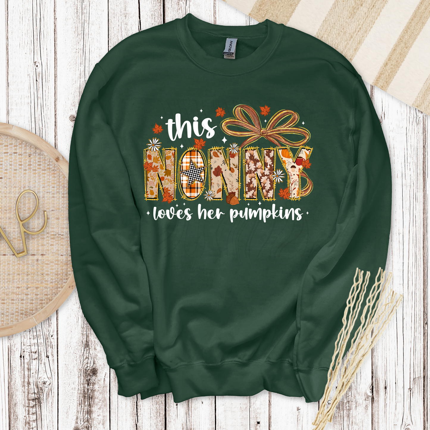 This Nonny Loves Her Pumpkins White Transfer