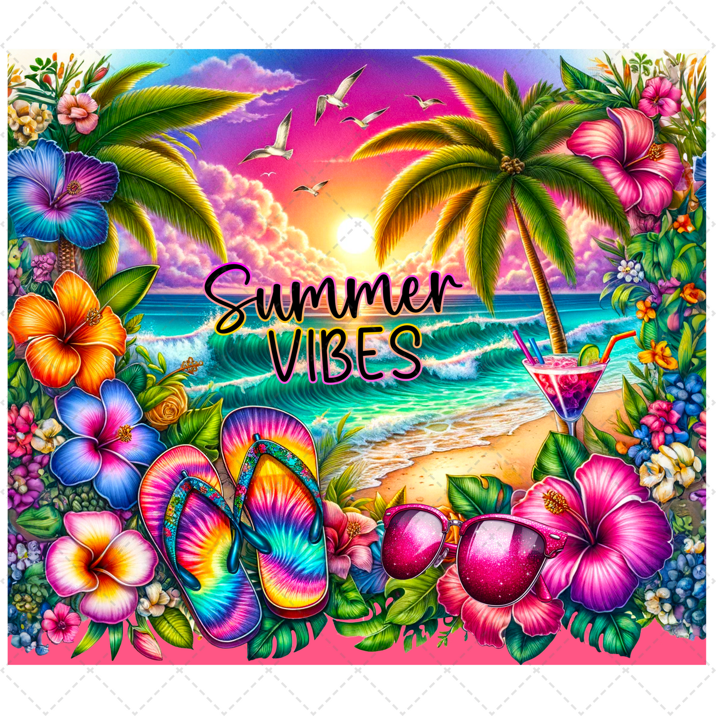 Summer Vibes Tumbler Transfer