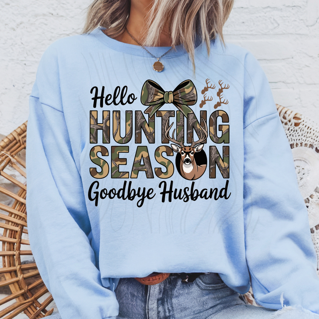Hello Hunting Goodbye Husband Bow Transfer