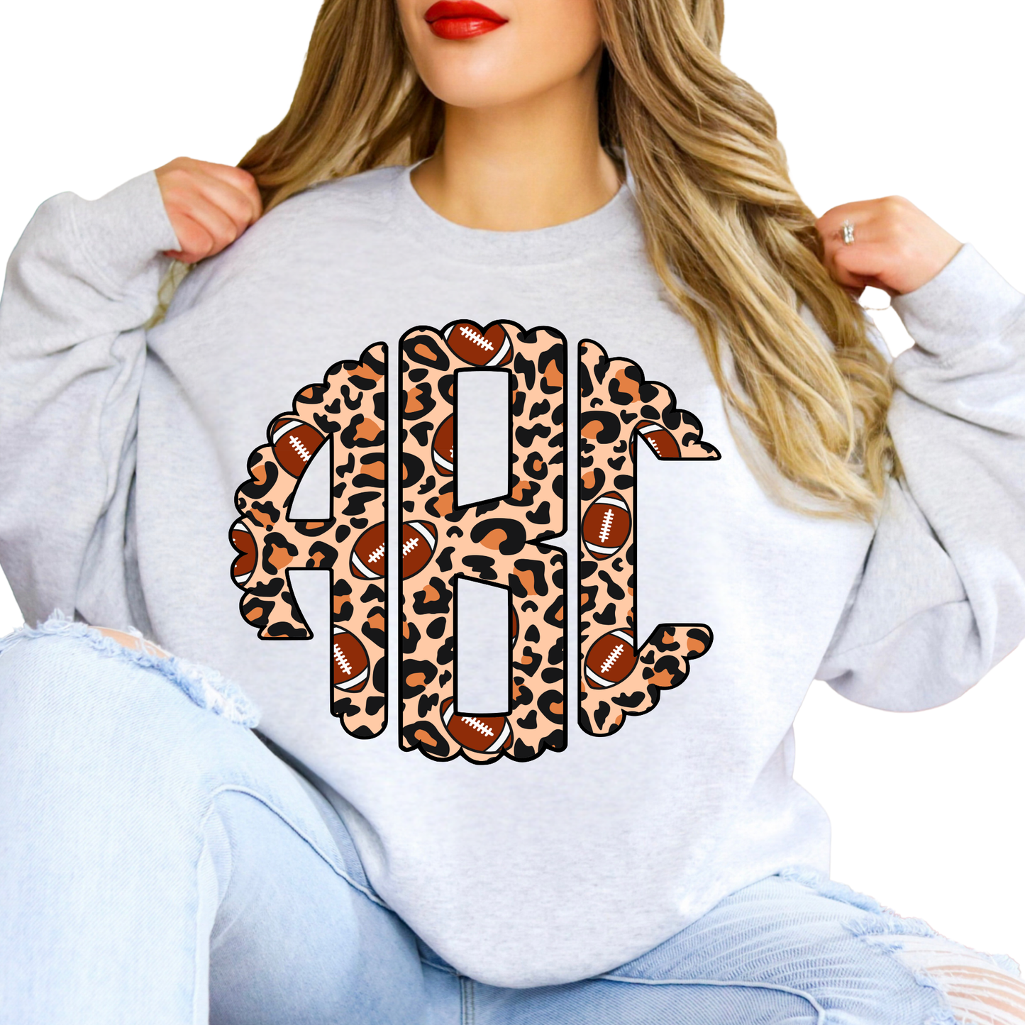 Amercian Football Leopard - Custom Monogram Transfer
