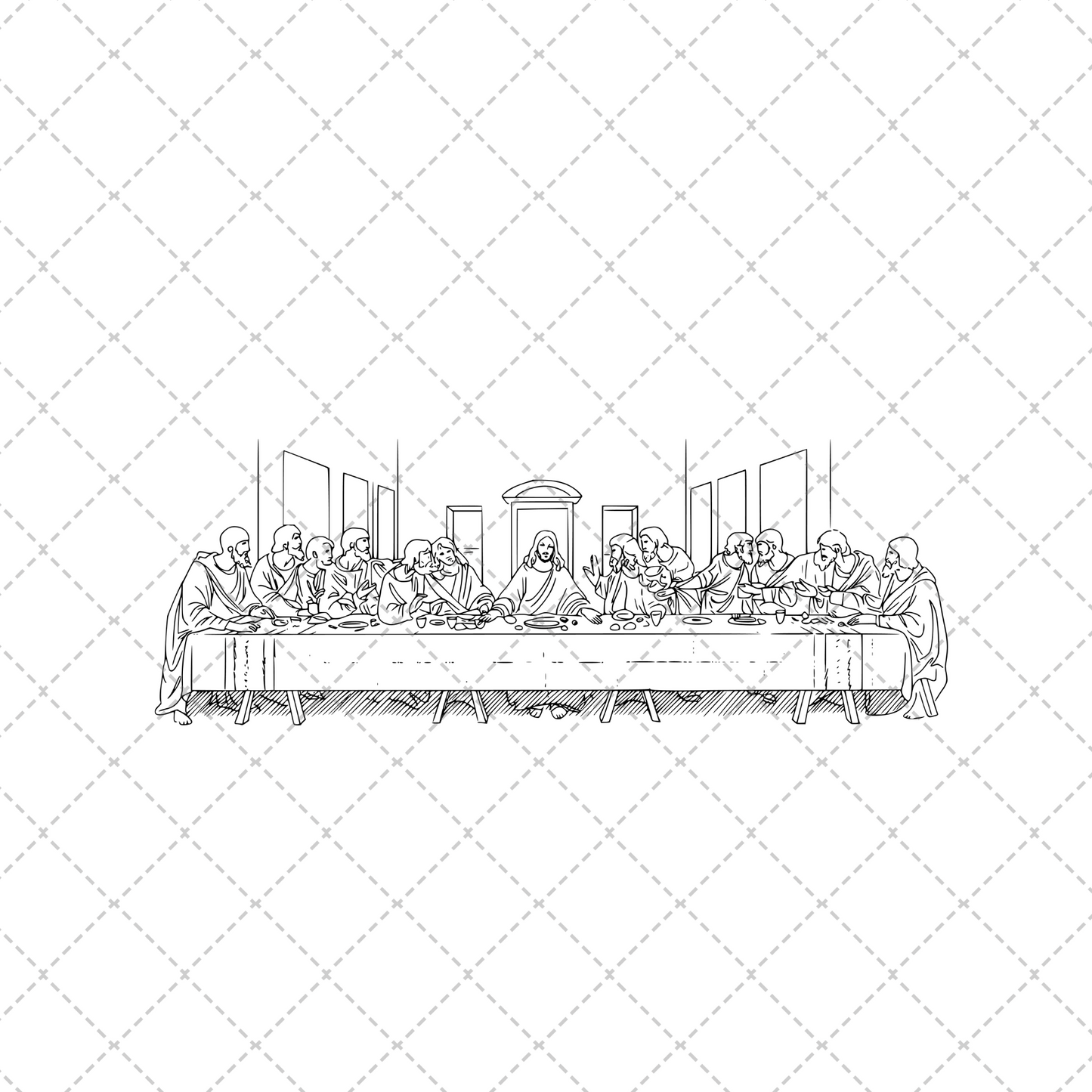 Last Supper Doddle Black Transfer
