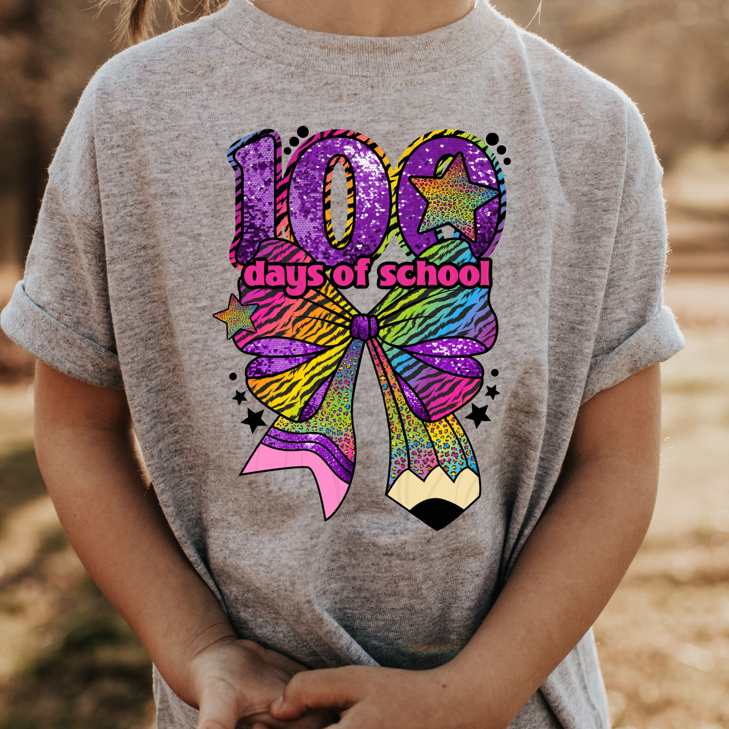 100 Days Of School Faux Sequin Transfer