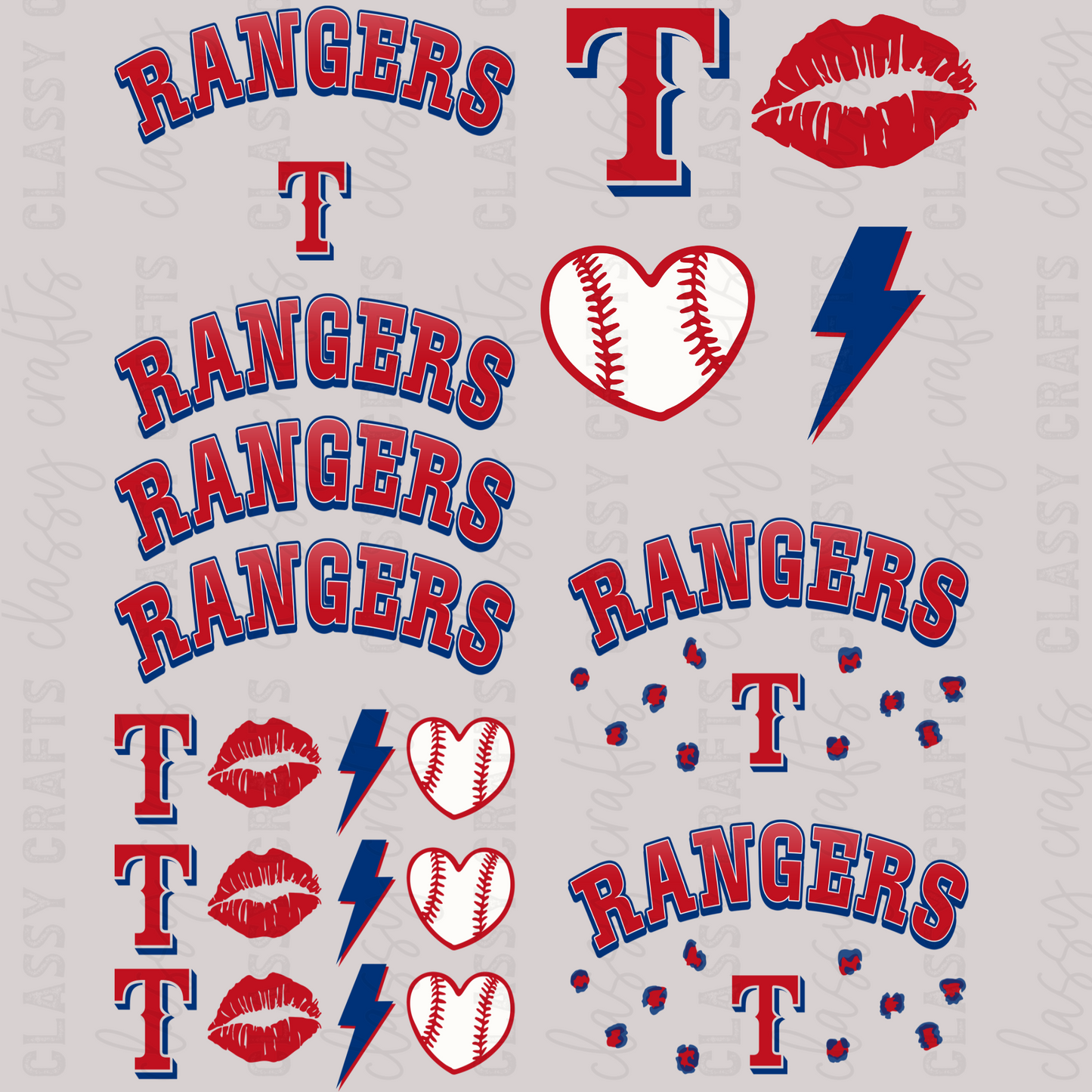 Rangers - 30x24 - MINI PREMADE GANG SHEET