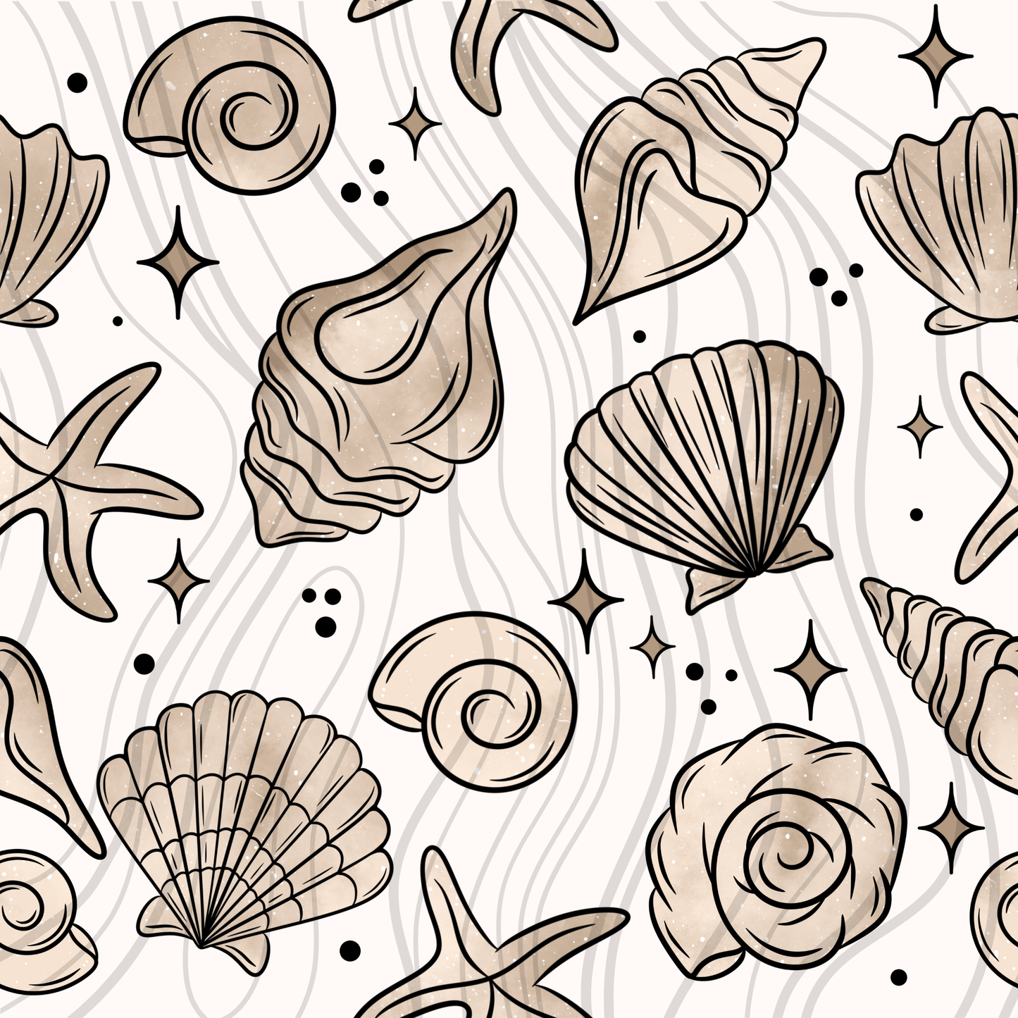 Tan Seashell Seamless
