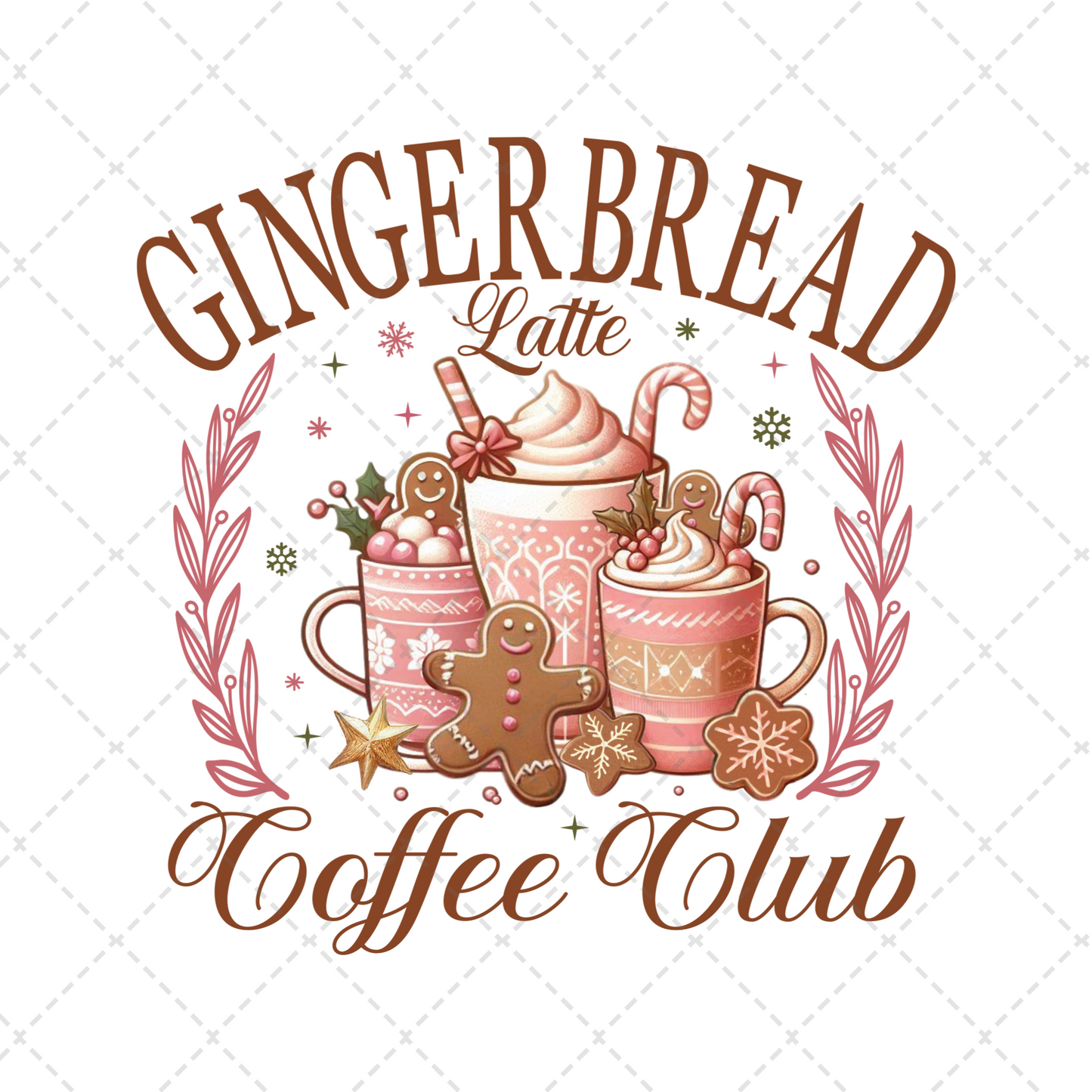 Gingerbread Latte Coffee Club Tea Towel Transfer