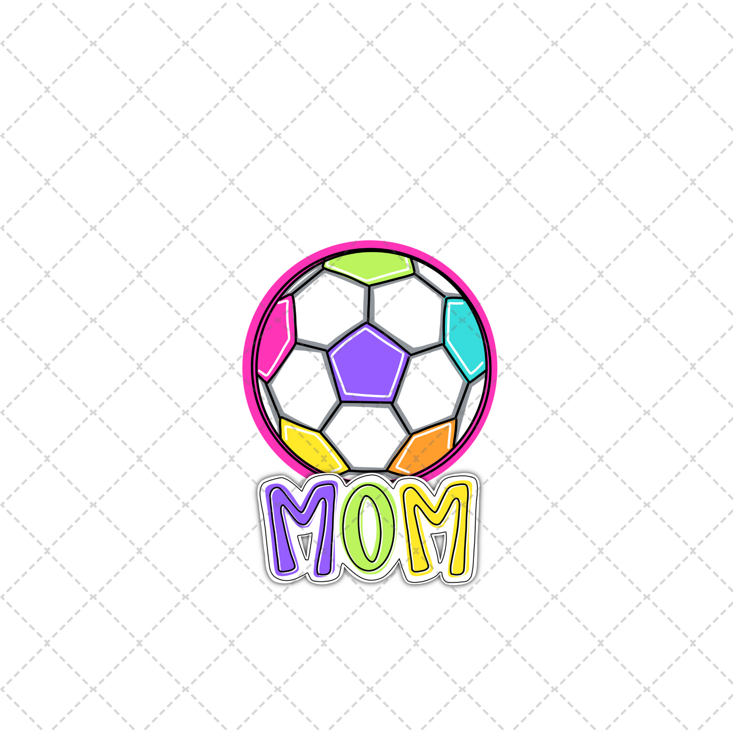 Bright Dotty Soccer Mom Transfer ** TWO PART* SOLD SEPARATELY**