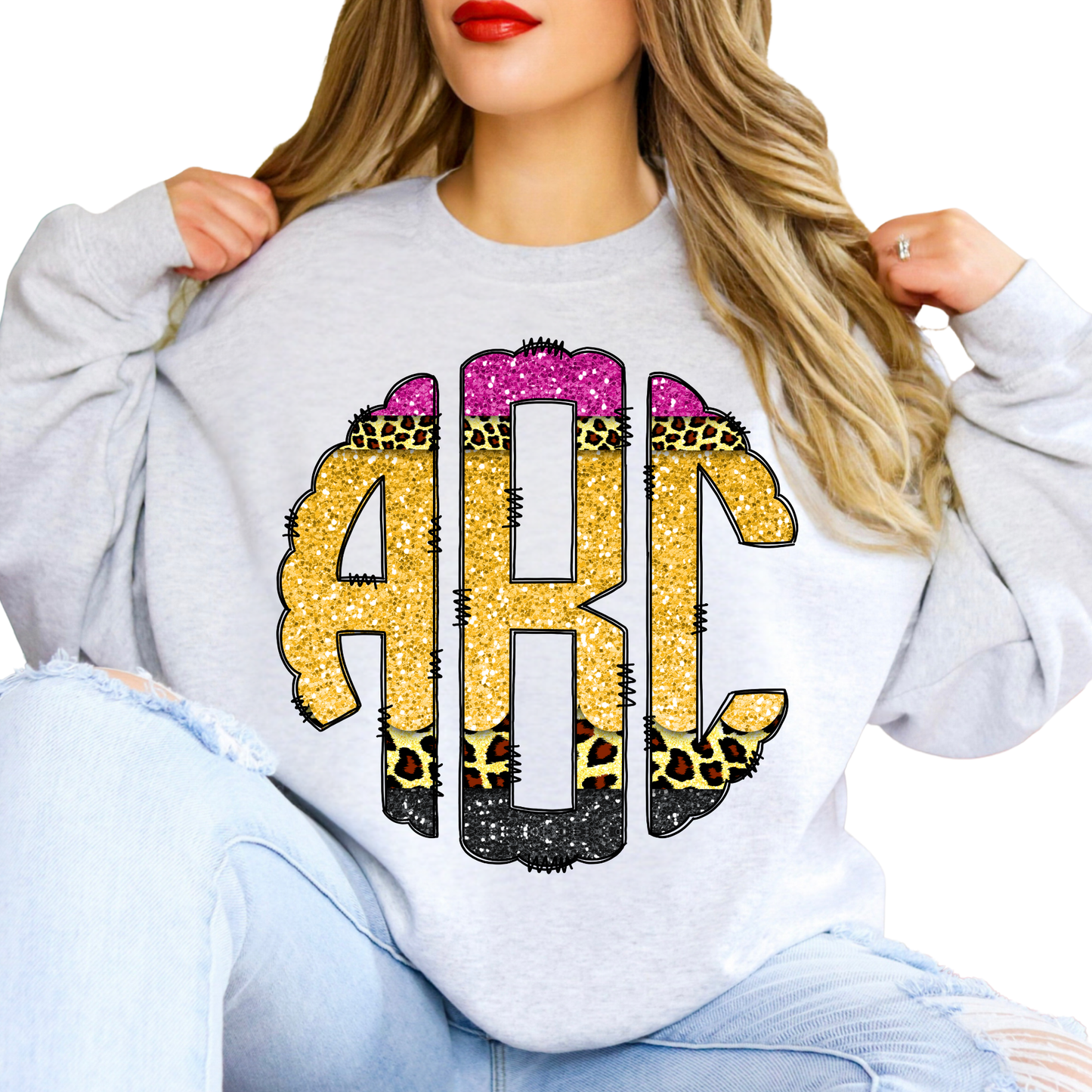 Pencil Leopard- Custom Monogram Transfer