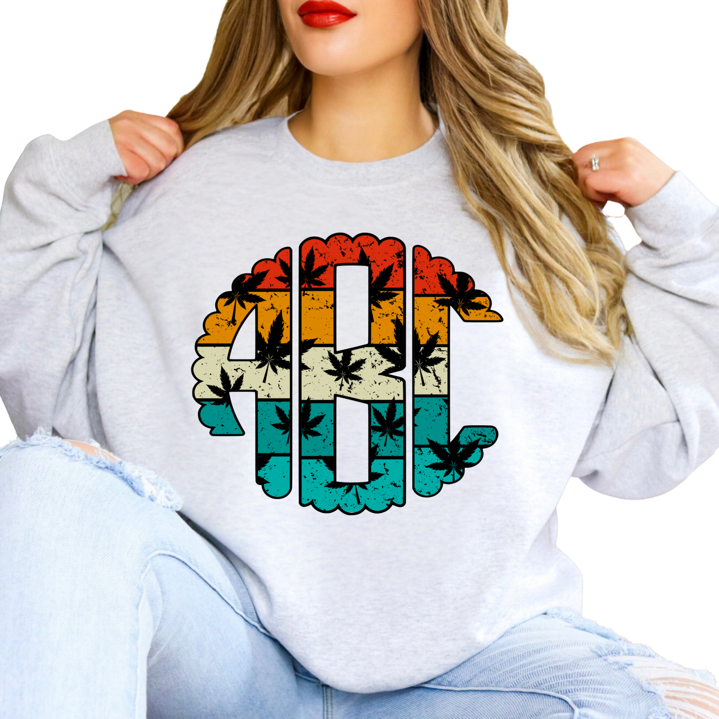 Retro Weed - Custom Monogram Transfer