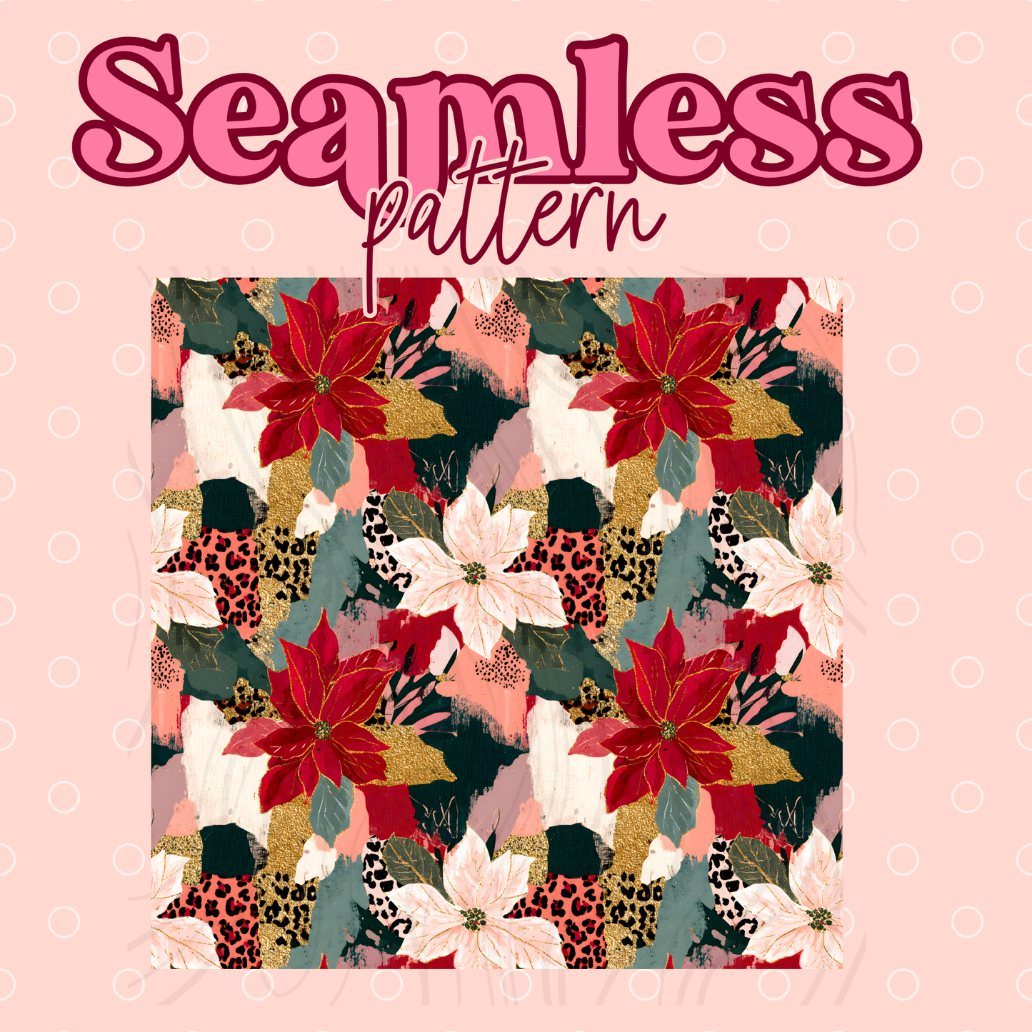 Poinsettias Seamless Transfer