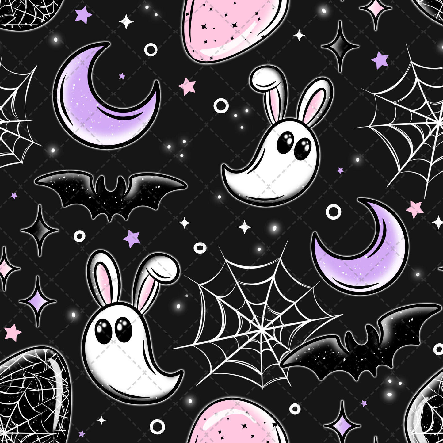 Ghostie Bunny Seamless Transfer