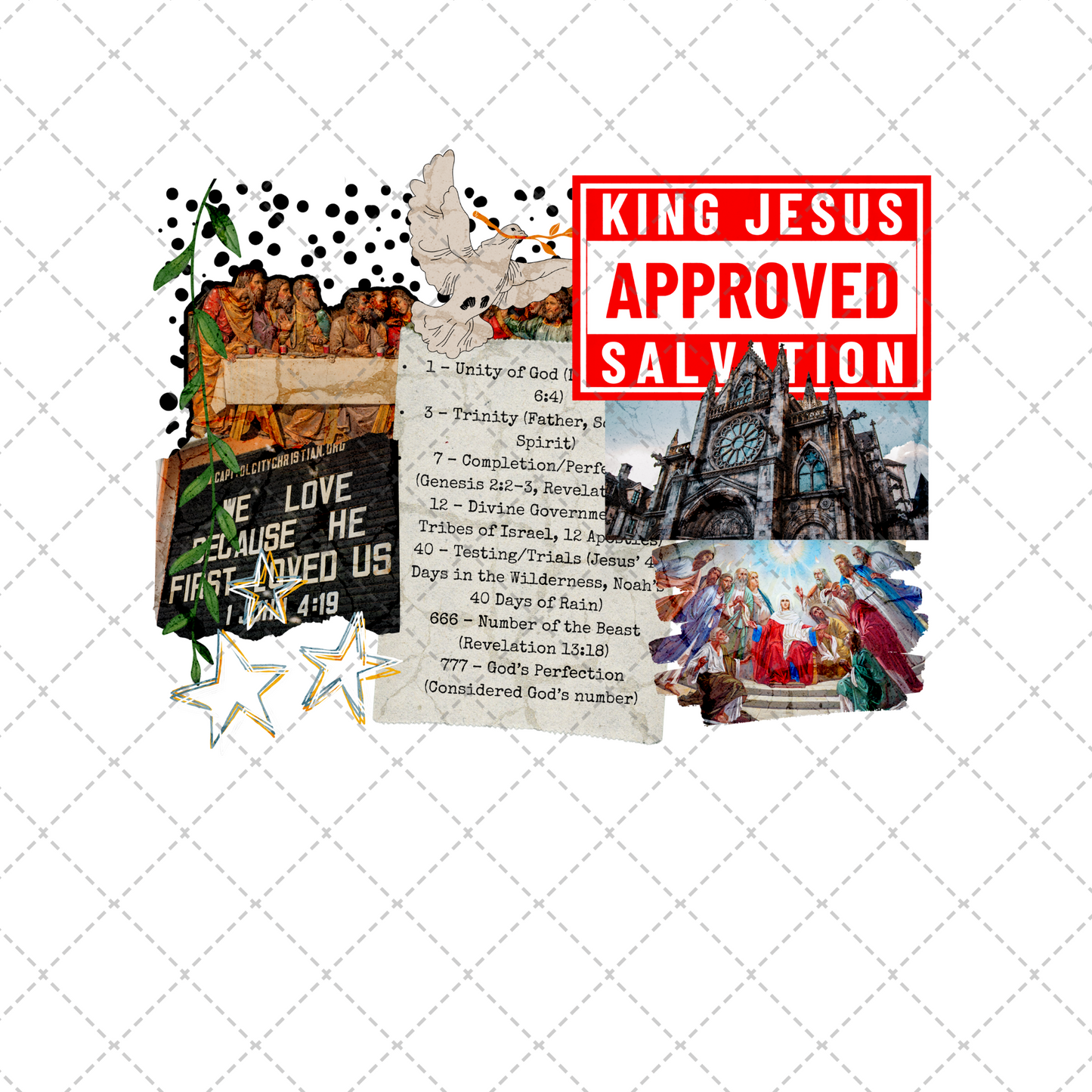 King Jesus Collage Transfer