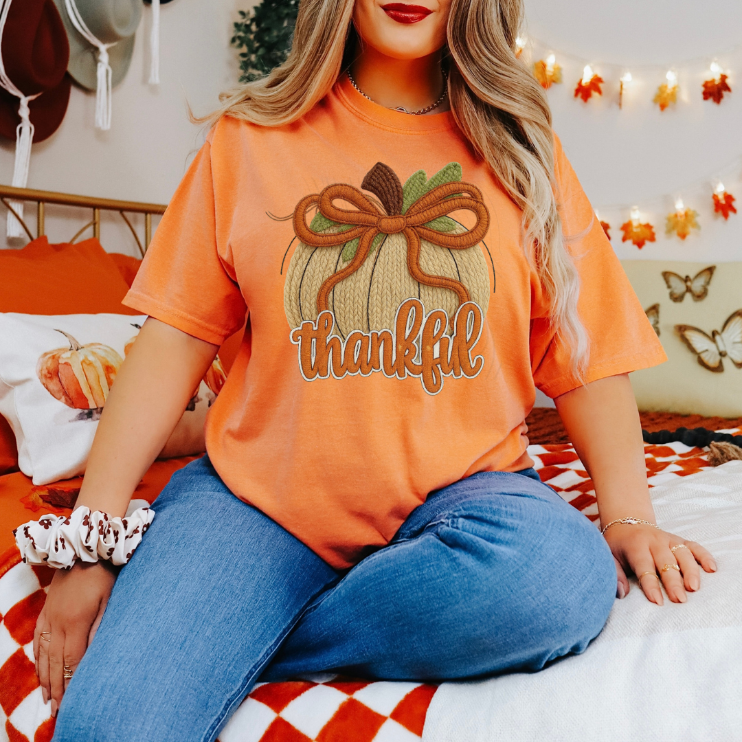 THANKSFUL PUMPKIN FAUX YARN TRANSFER