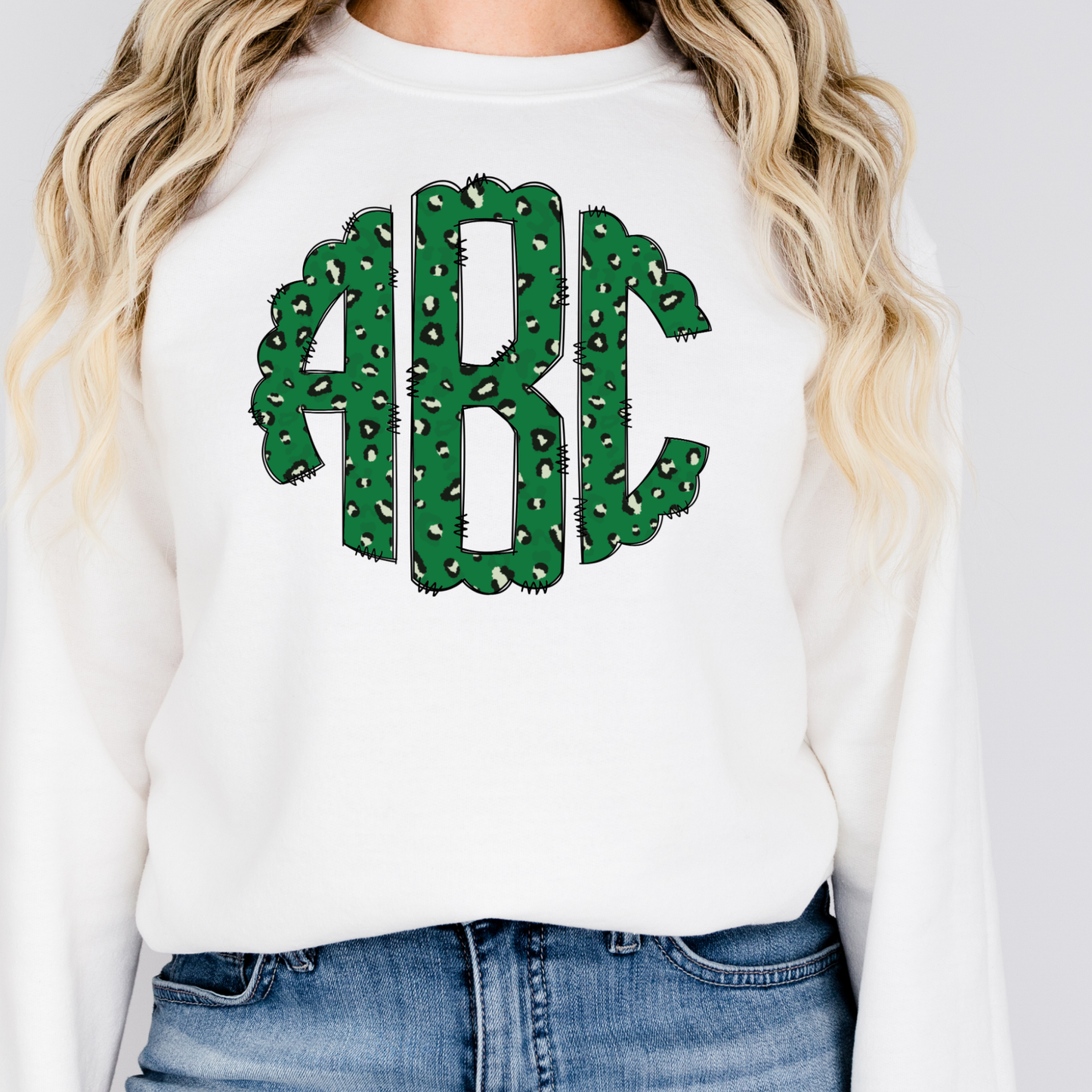 St.Patrick's Day Green Leopard - Custom Monogram Transfer