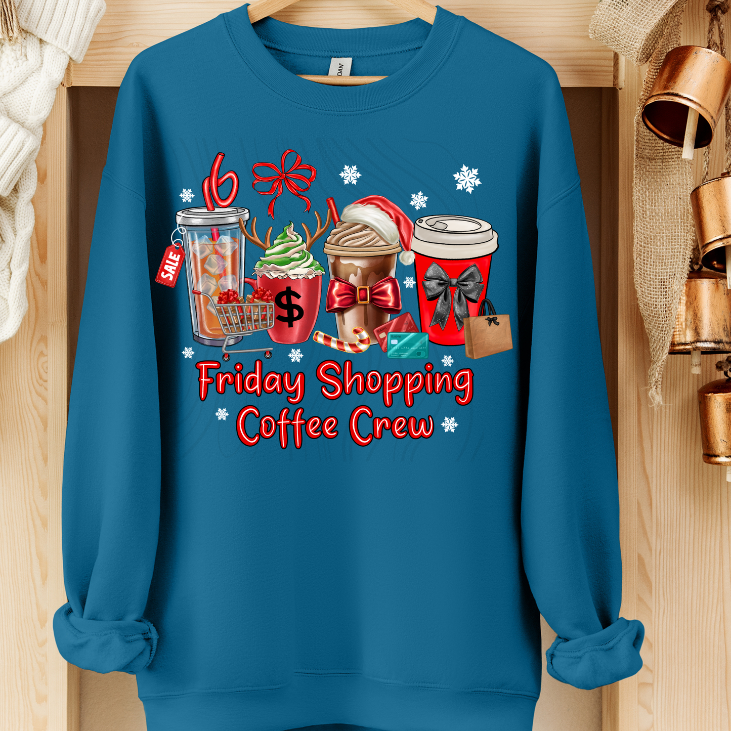 Friday Shopping Coffee Crew Transfer**SOLD SEPARATLEY**