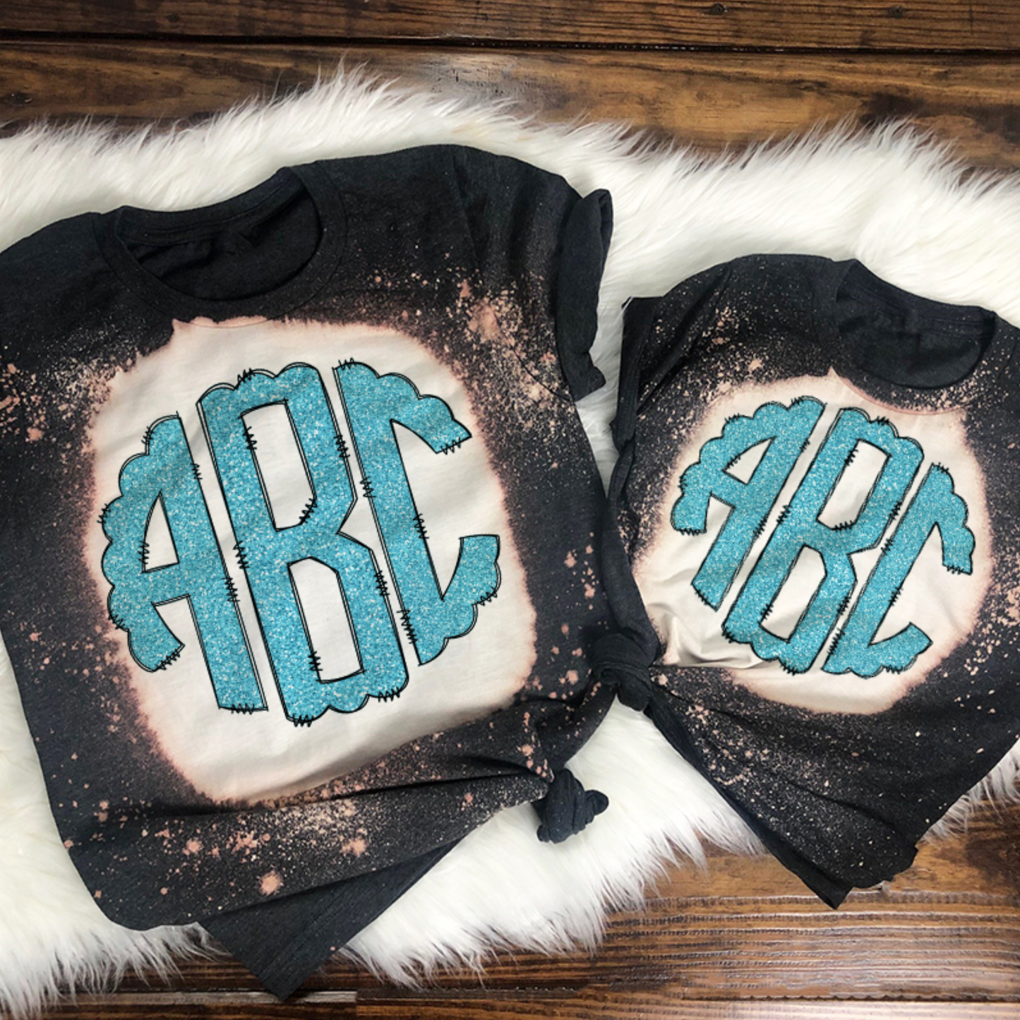 Blue Glitter - Custom Monogram Transfer