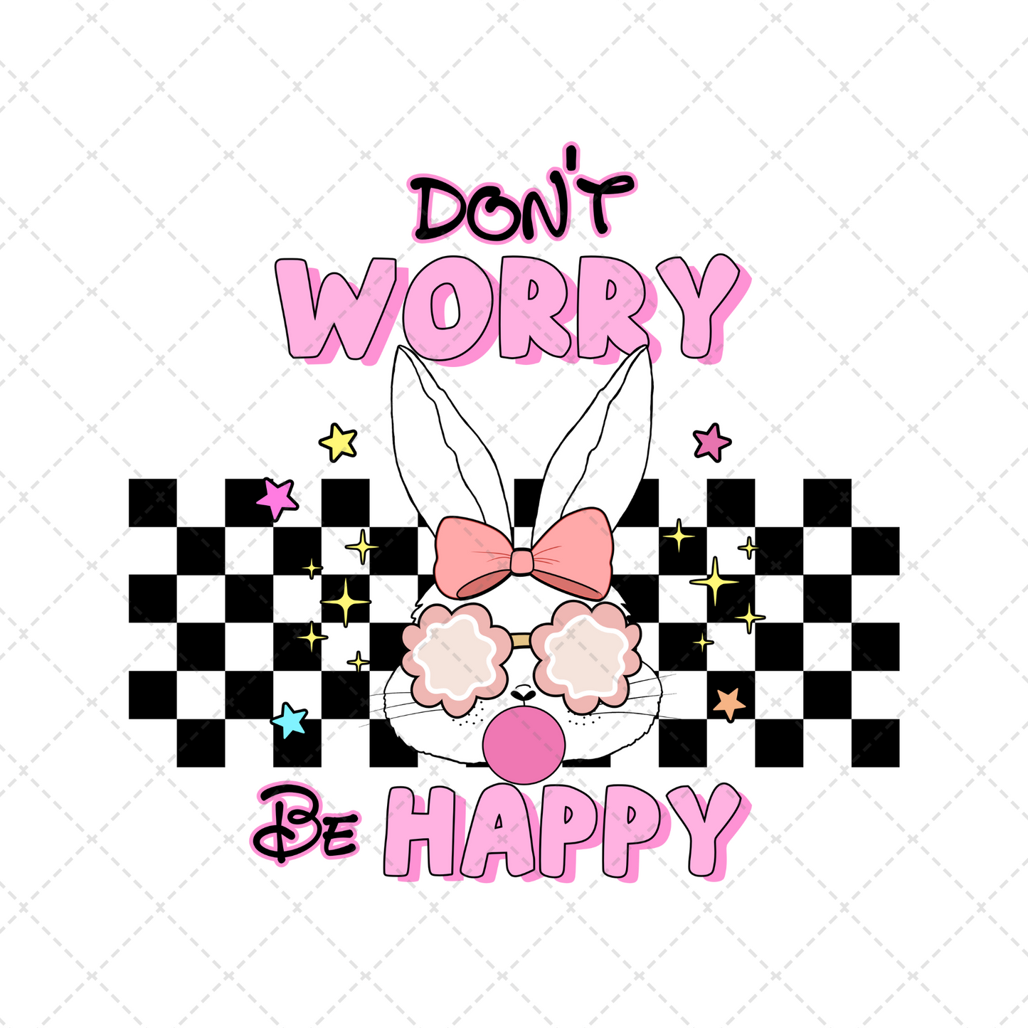 Don't Worry Be Happy Bunny Transfer