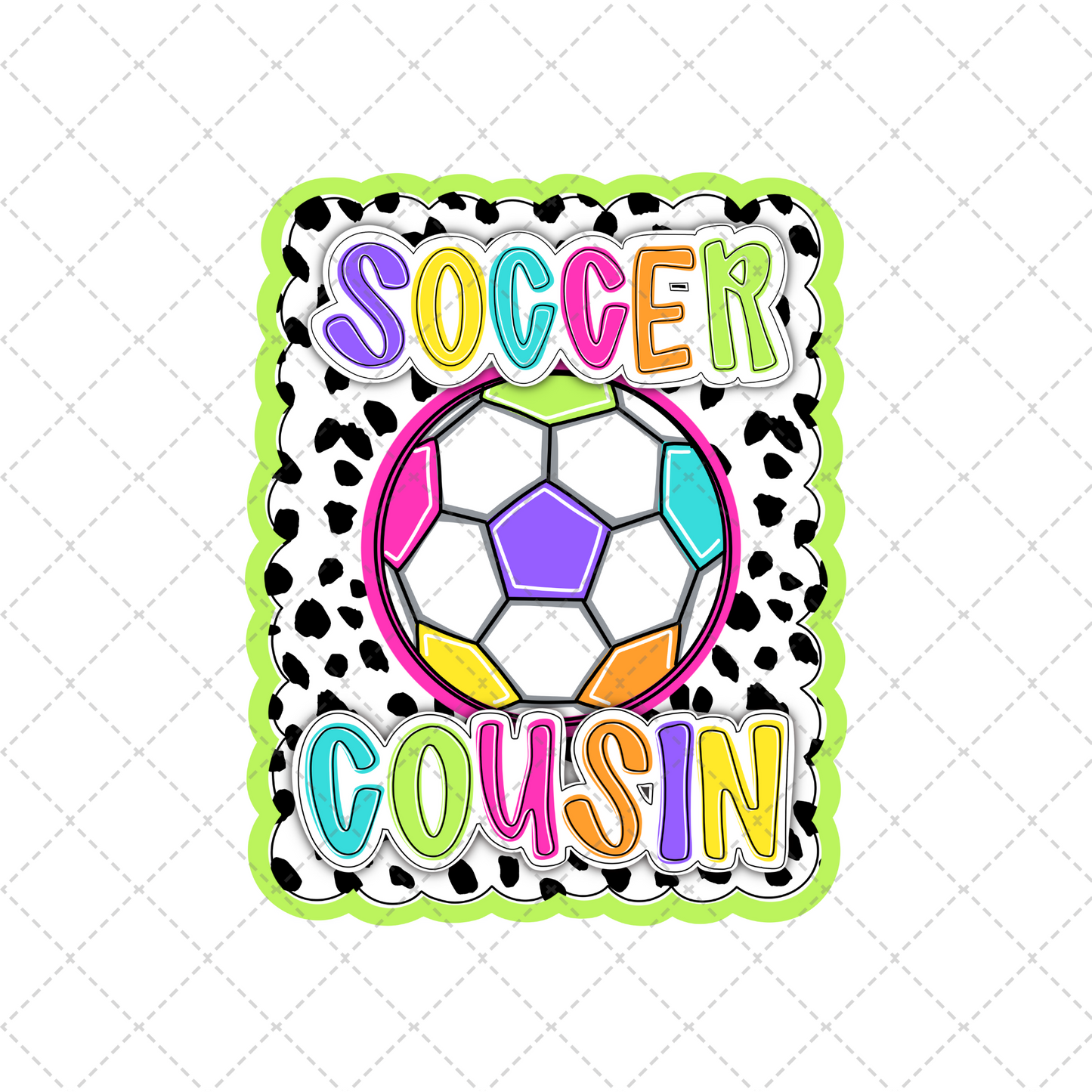 Bright Dotty Soccer Cousin Transfer ** TWO PART* SOLD SEPARATELY**