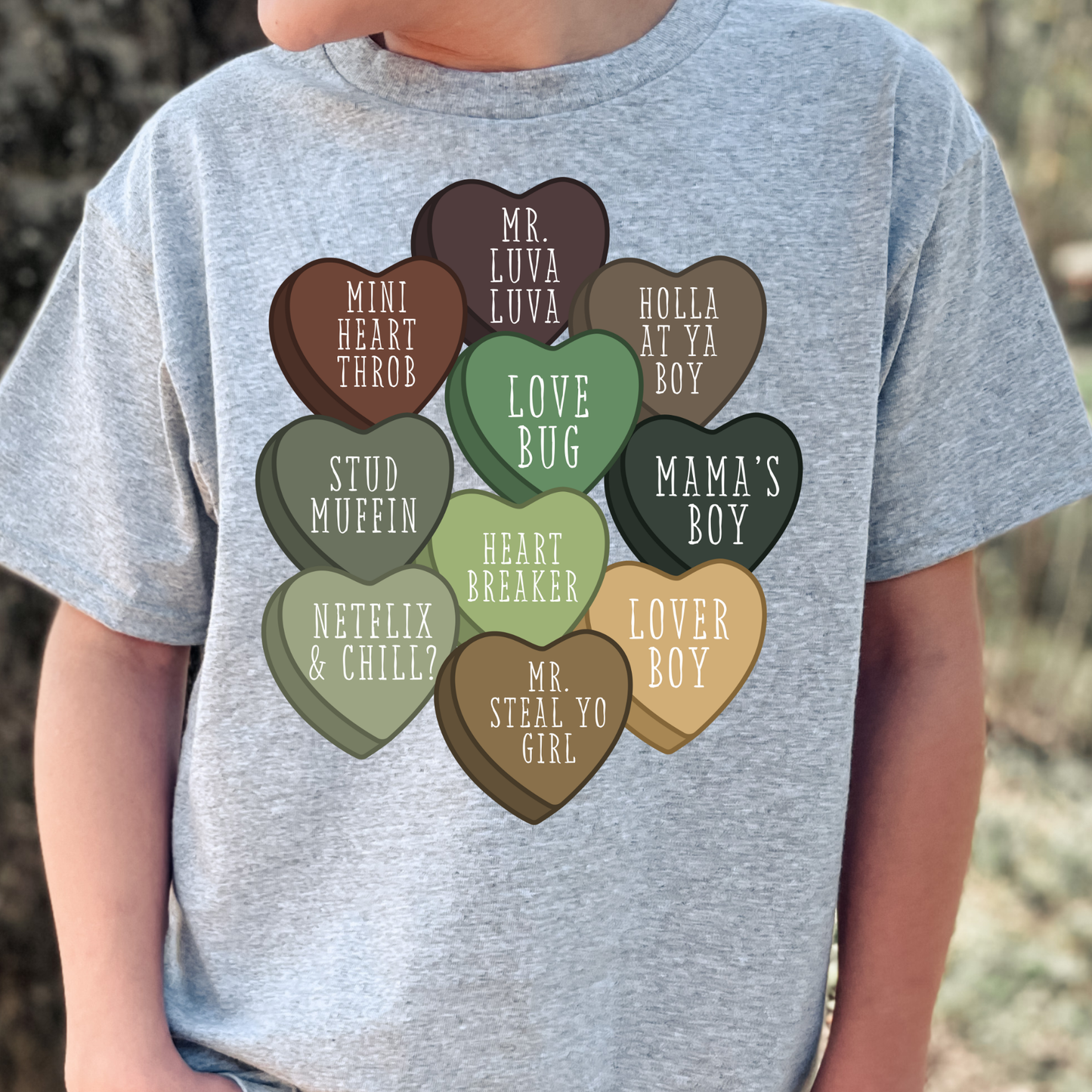 Boy Conversation Hearts Transfer