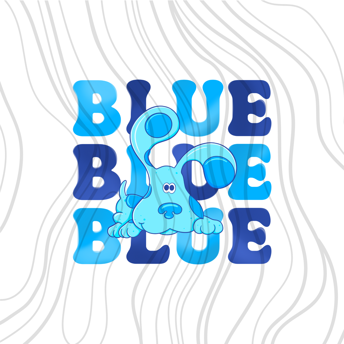 Stacked Blue Transfer