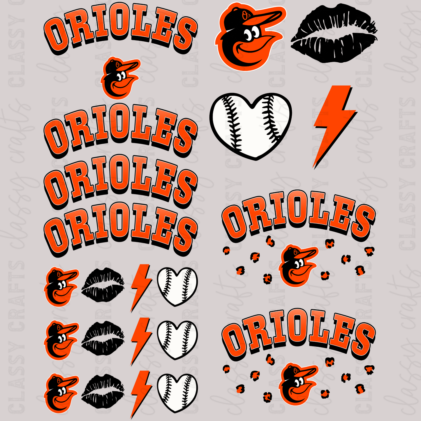 Orioles - 30x24 - MINI PREMADE GANG SHEET