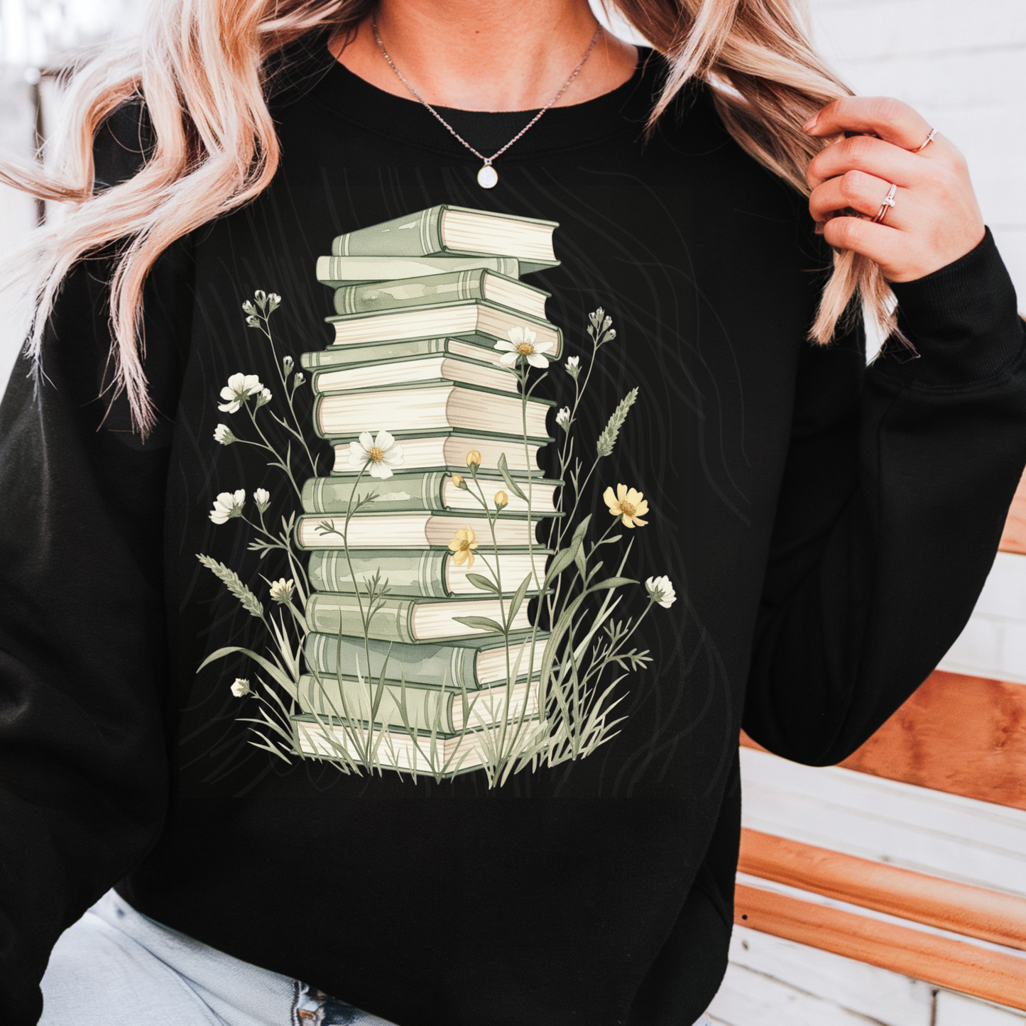 Yellow And White Flowers By Stacked Books Transfer