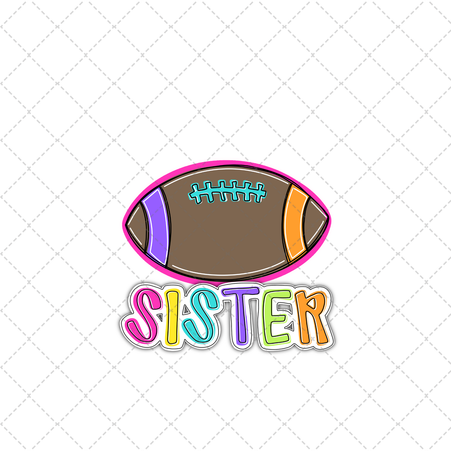 Bright Dotty Football Sister Transfer ** TWO PART* SOLD SEPARATELY**