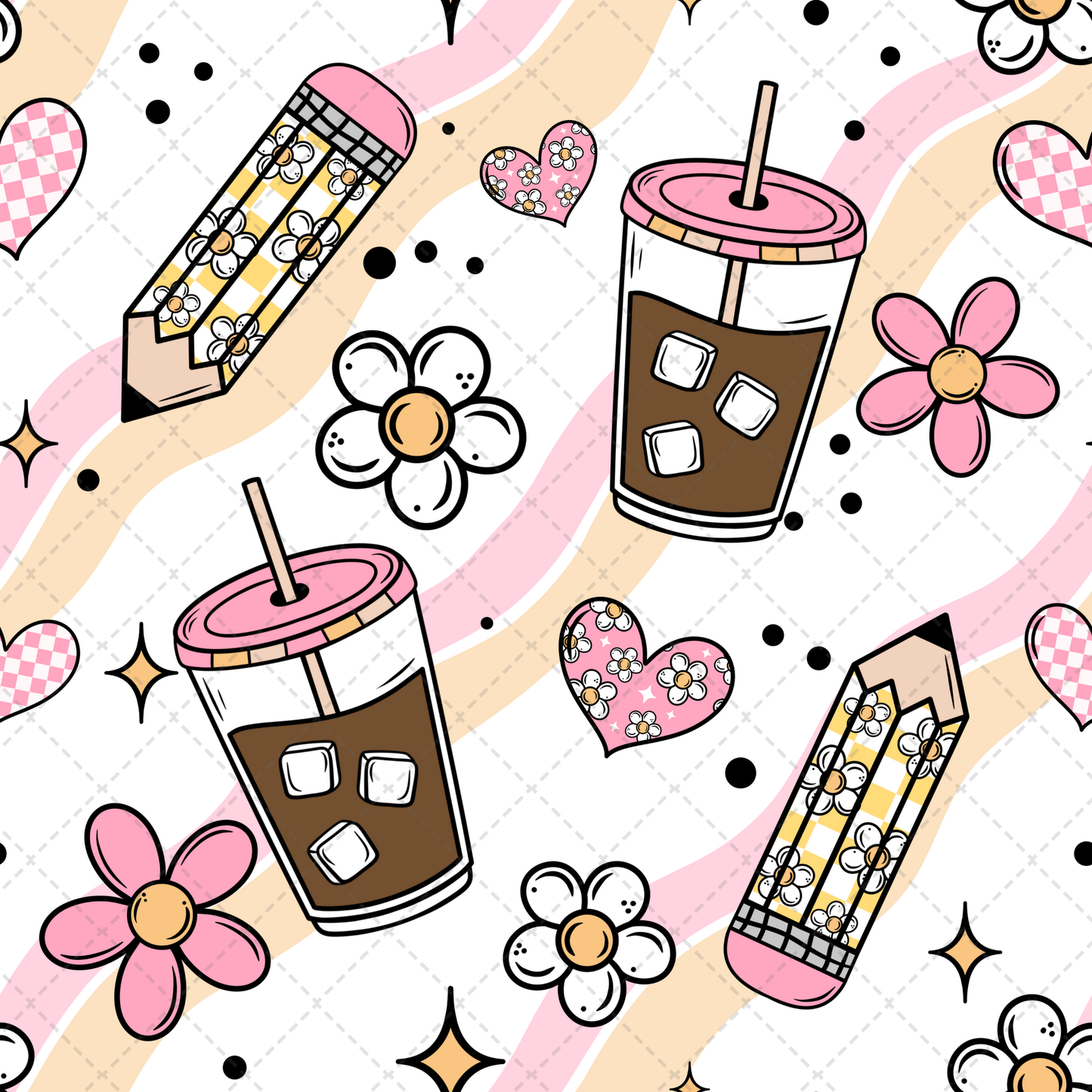 Teacher Iced Coffee Seamless