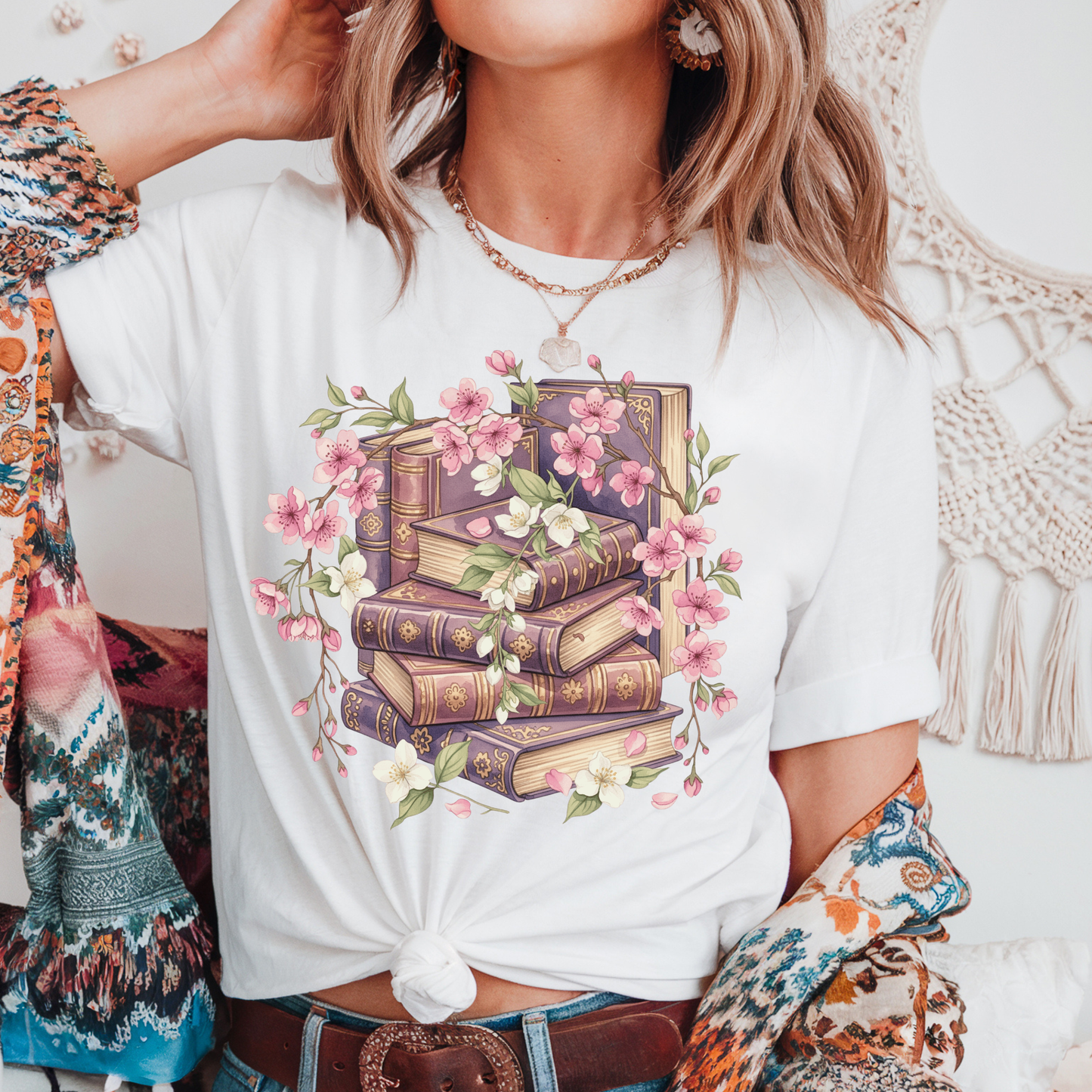 Purple Stacked Books Transfer