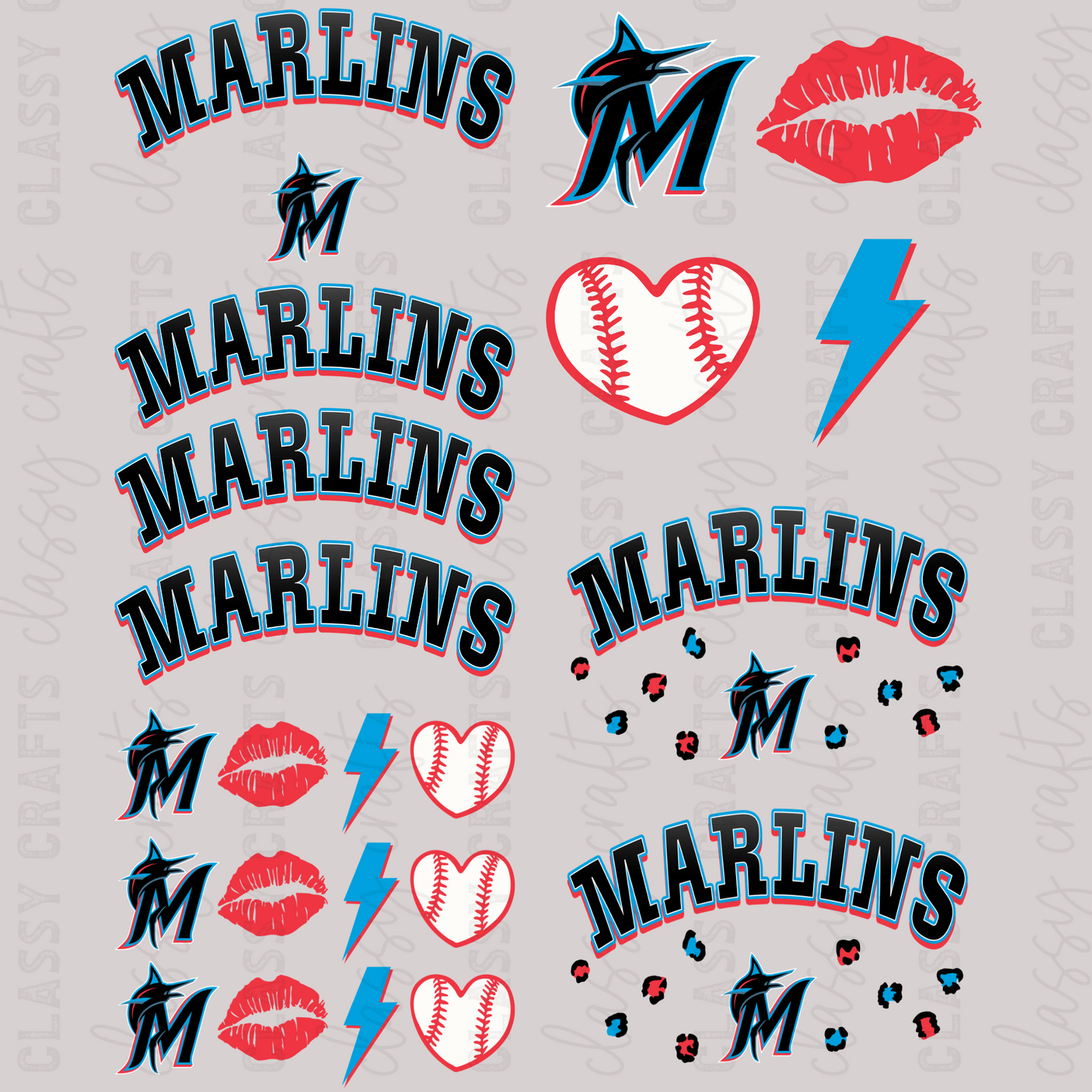Marlins - 30x24 - MINI PREMADE GANG SHEET