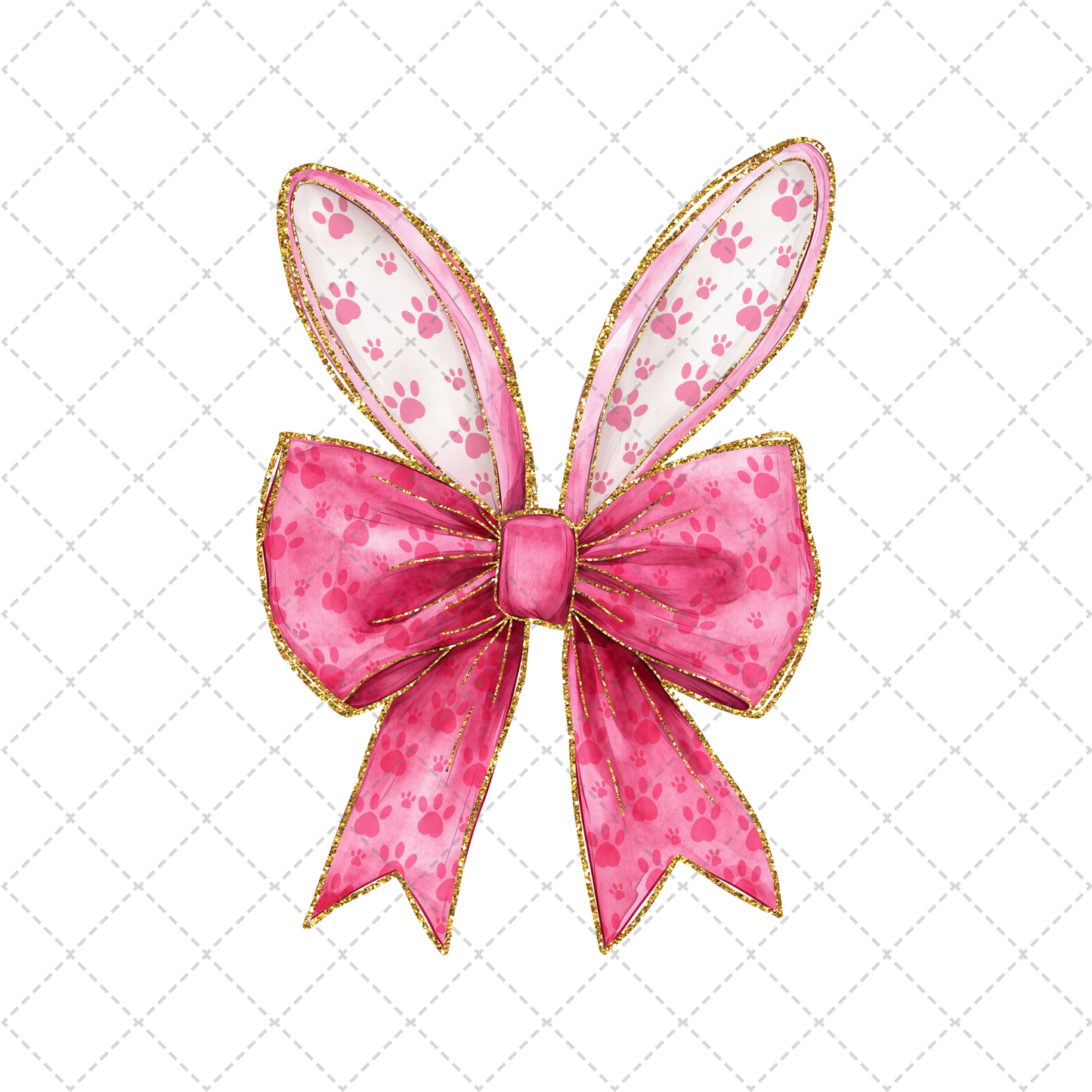 Pink Bow Easter Transfer