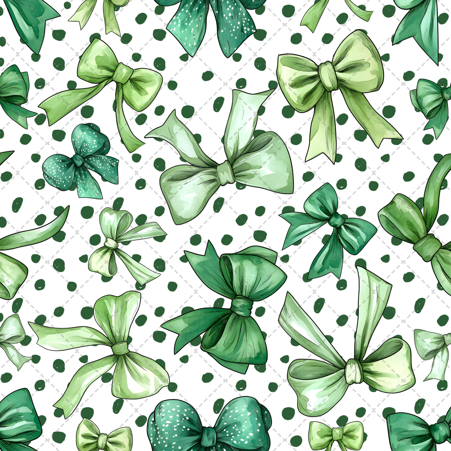 Large Green Bow Seamless Transfer