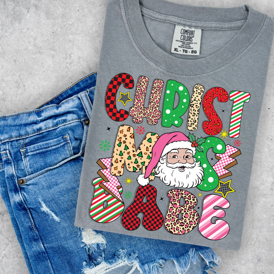 Christmas Babe Santa Cheetah Transfer