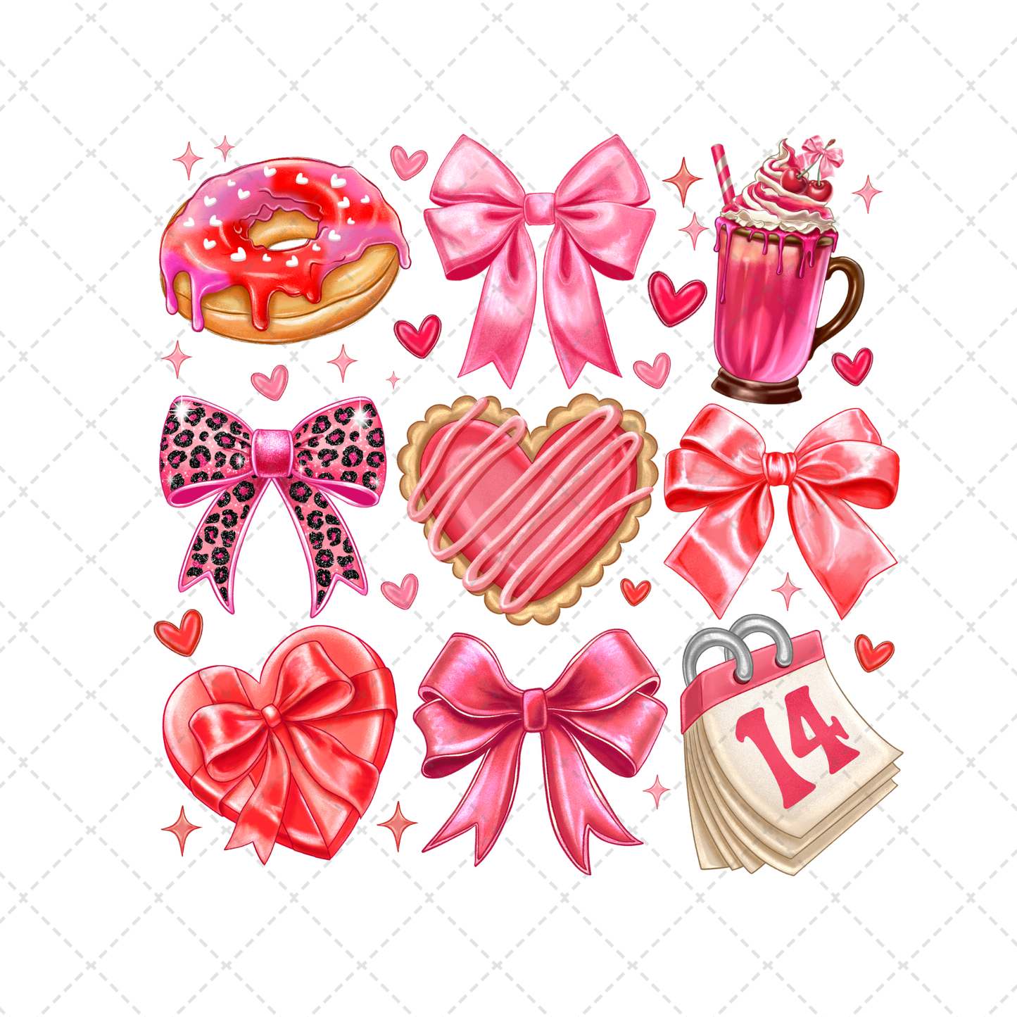 Valentine Bow Transfer