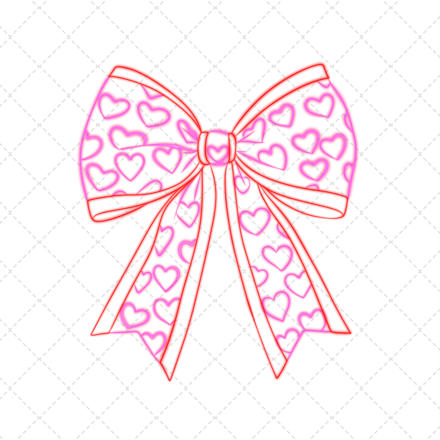 Valentine Bow Neon Transfer