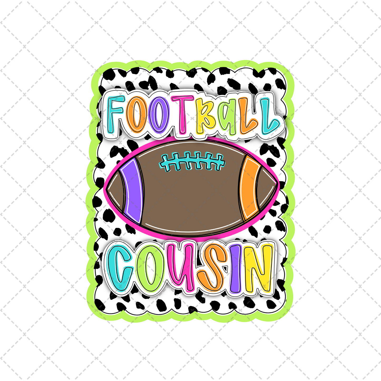 Bright Dotty Football Cousin Transfer ** TWO PART* SOLD SEPARATELY**