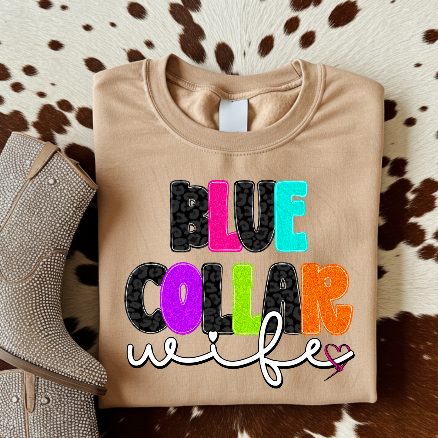 Blue Collar Wife Ziptie Transfer