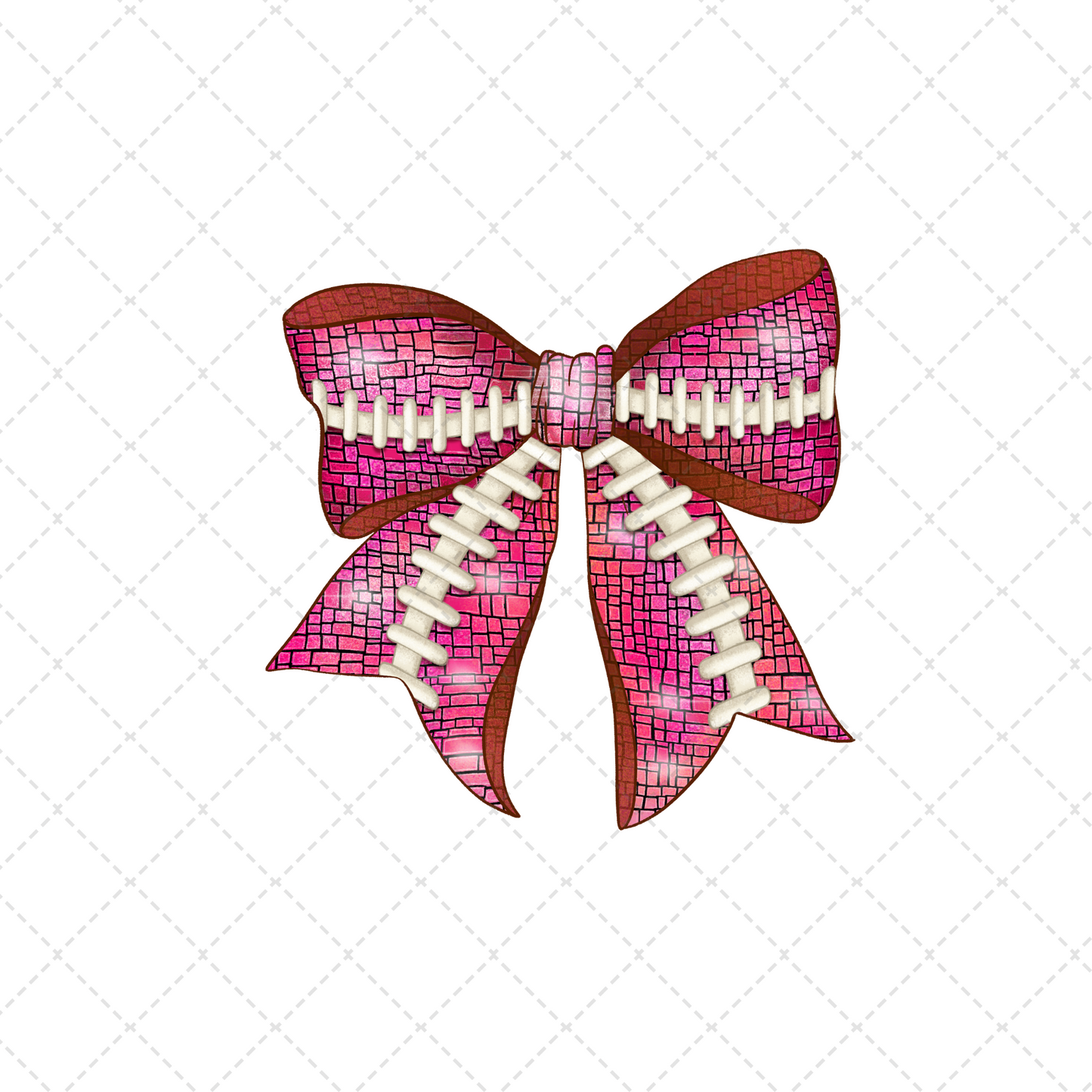 Disco Ball Bow Pink Transfer