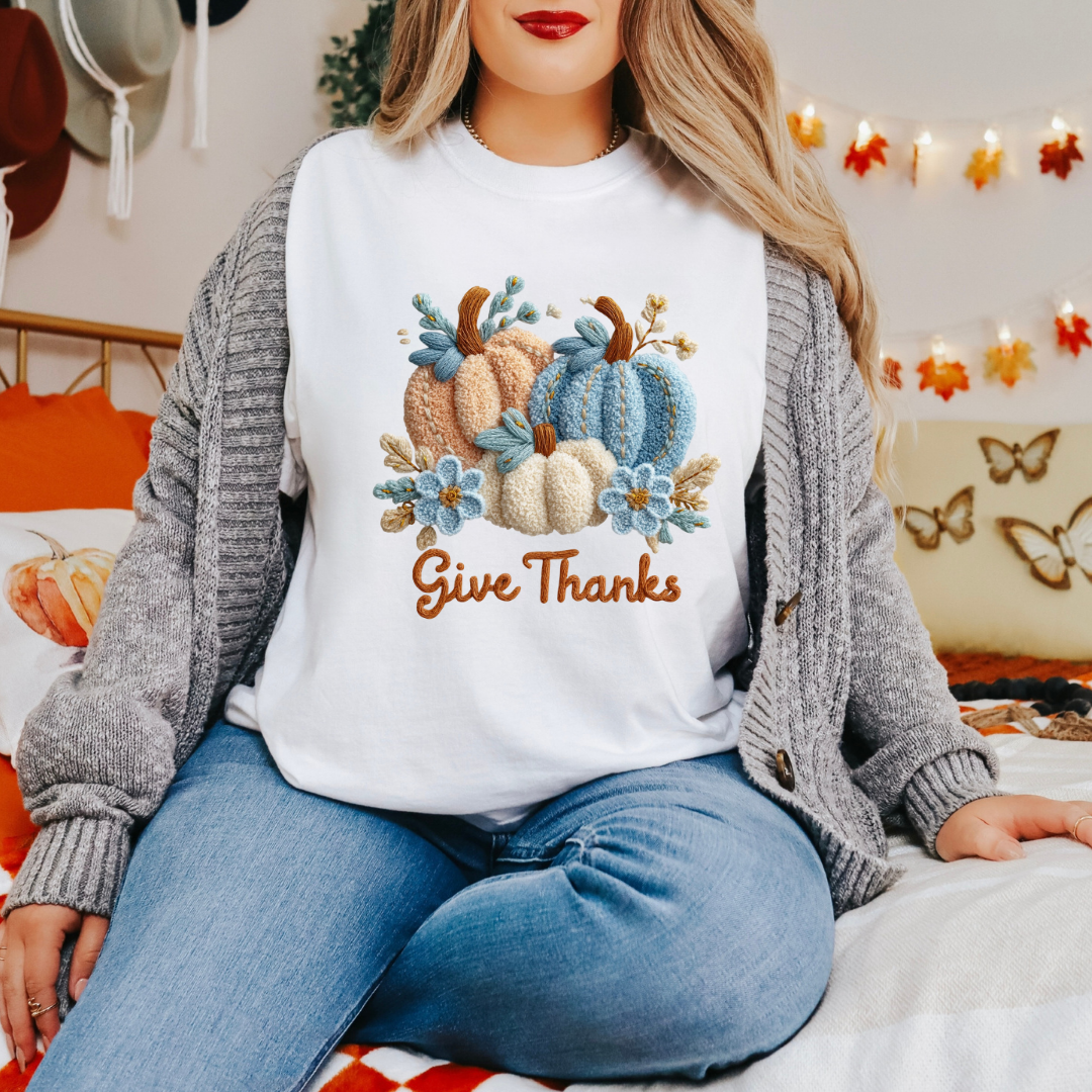 BLUE GIVE THANKS PUMPKIN TRANSFER