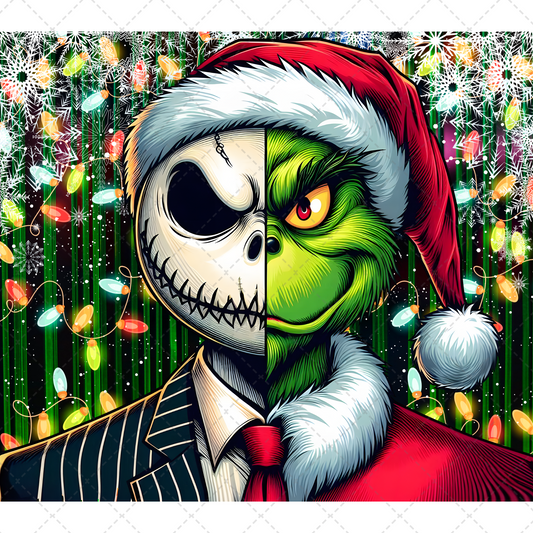 Gman & Nightmare Christmas Tumbler Transfer