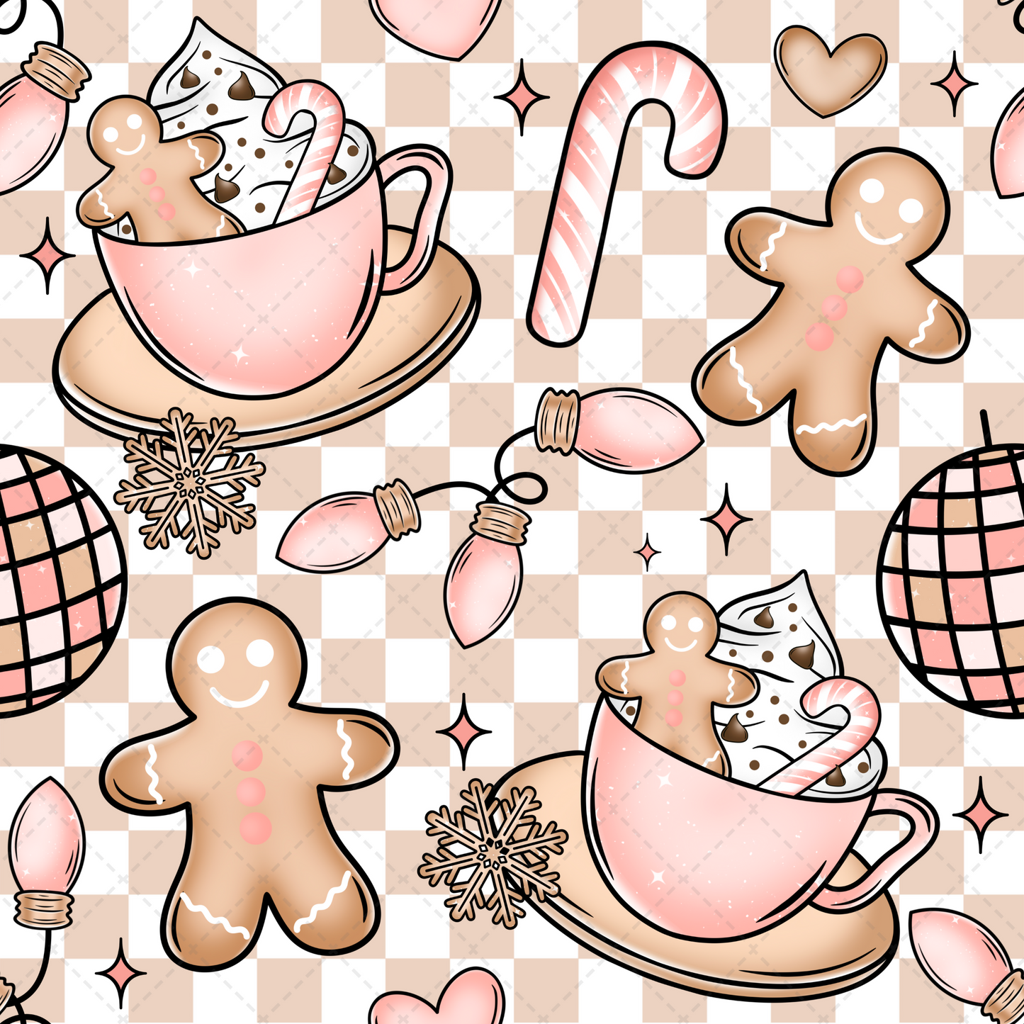 Pink Christmas Seamless Large Tumbler Wrap