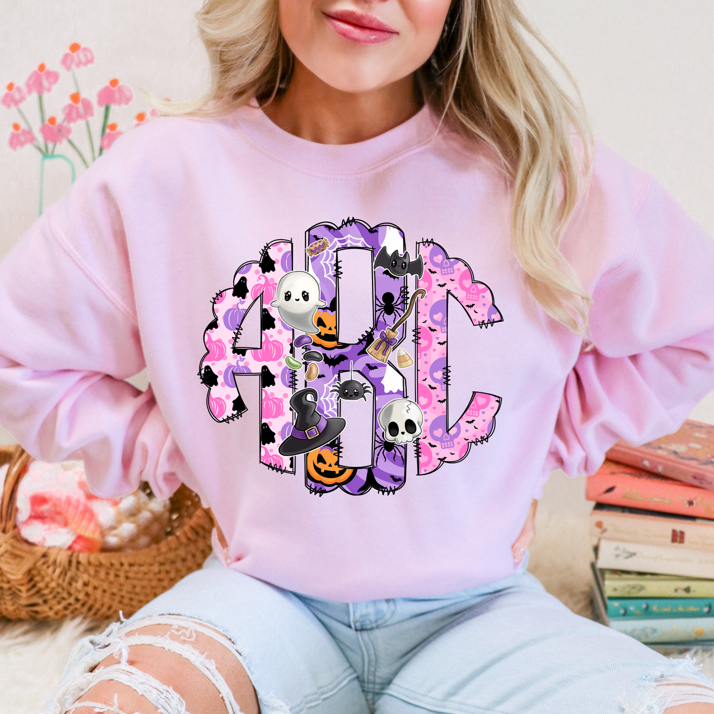 Pastel Spooky Season - Custom Monogram Transfer