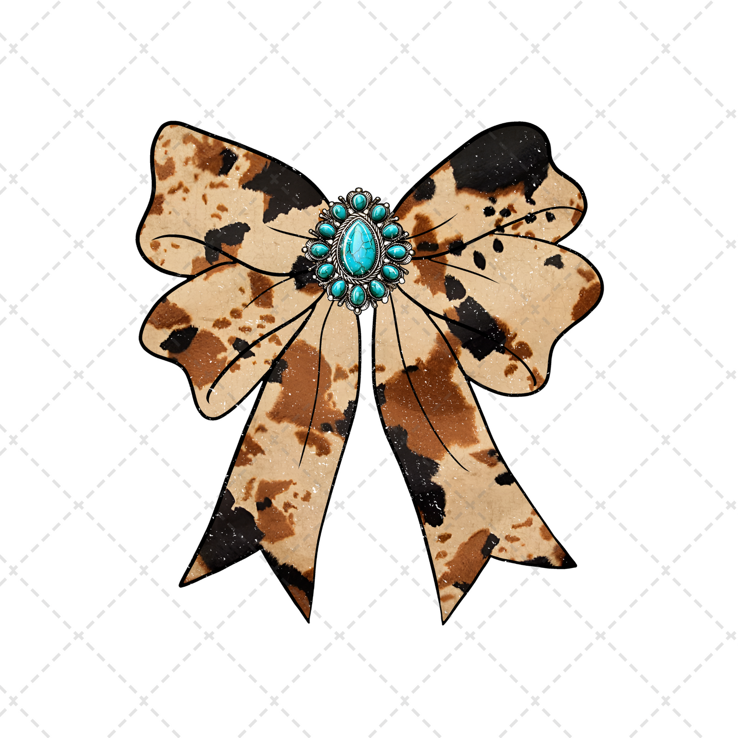 Western Turquoise Bow Transfer