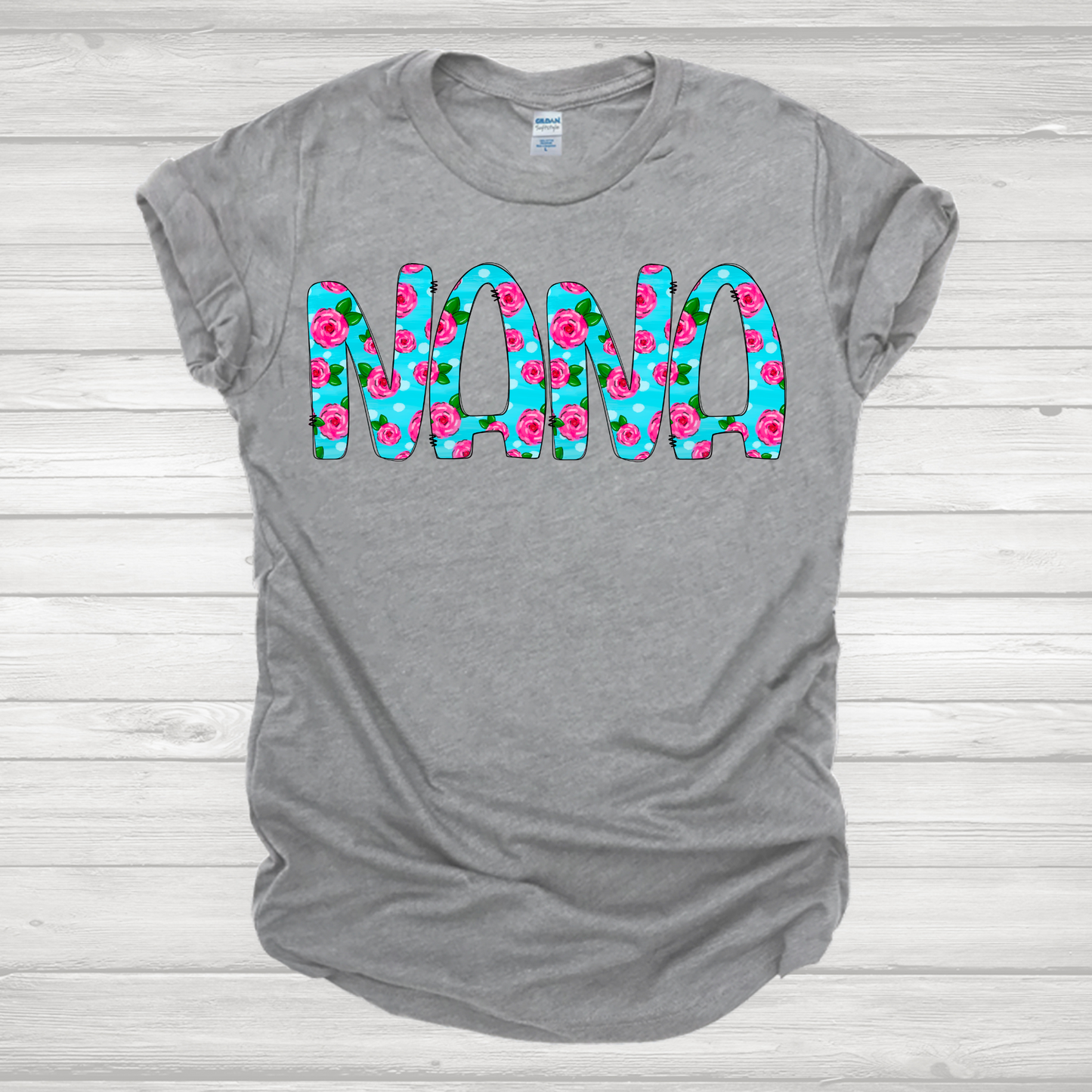 Nana Pink Floral Transfer