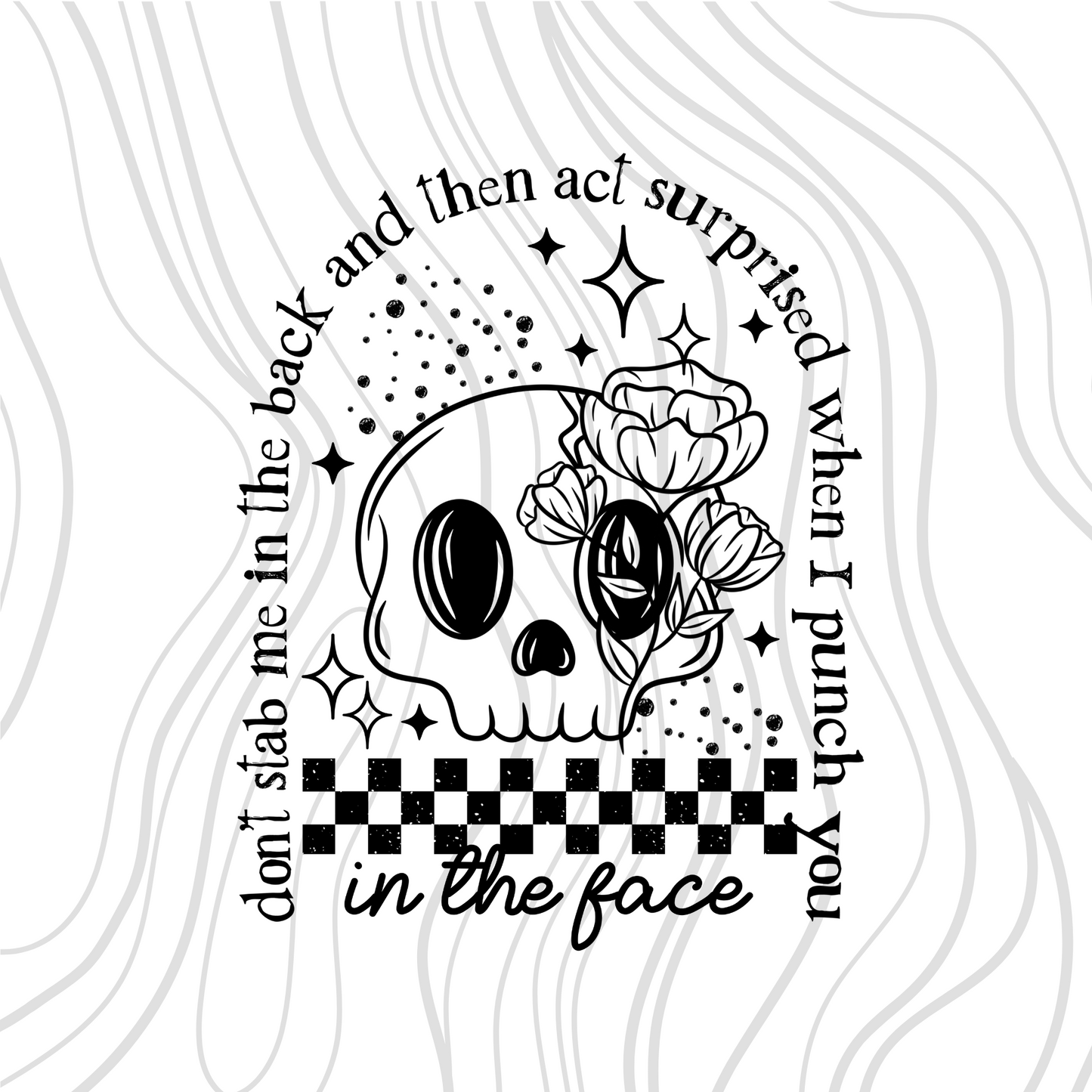 Punch You In The Face Black Transfer ** TWO PART* SOLD SEPARATELY**