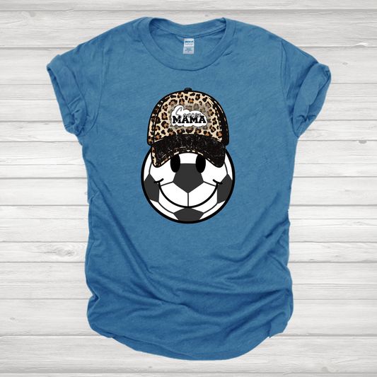 Leopard Hat Smiley Soccer Mama Transfer