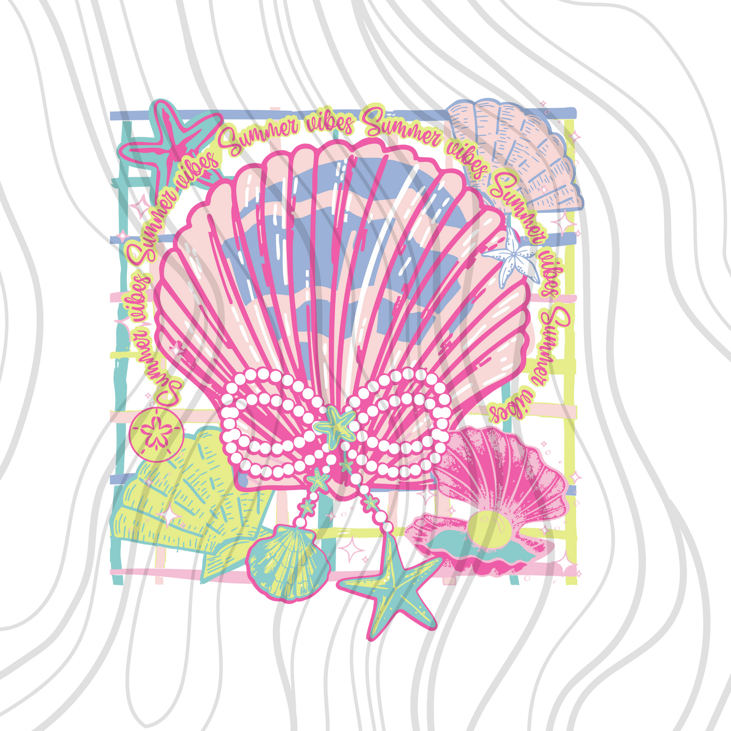 Summer Vibes Shells Transfer