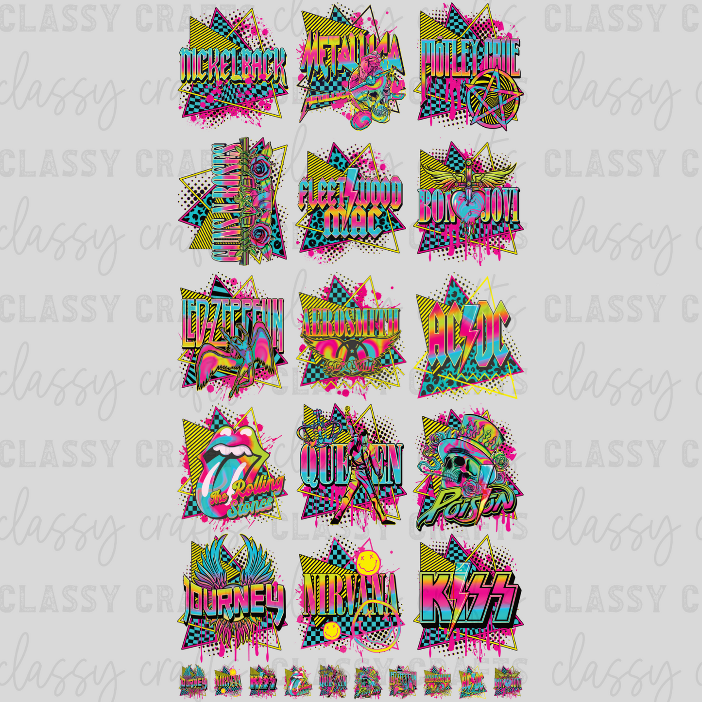 Neon Bands - 30x60 - PREMADE GANG SHEET